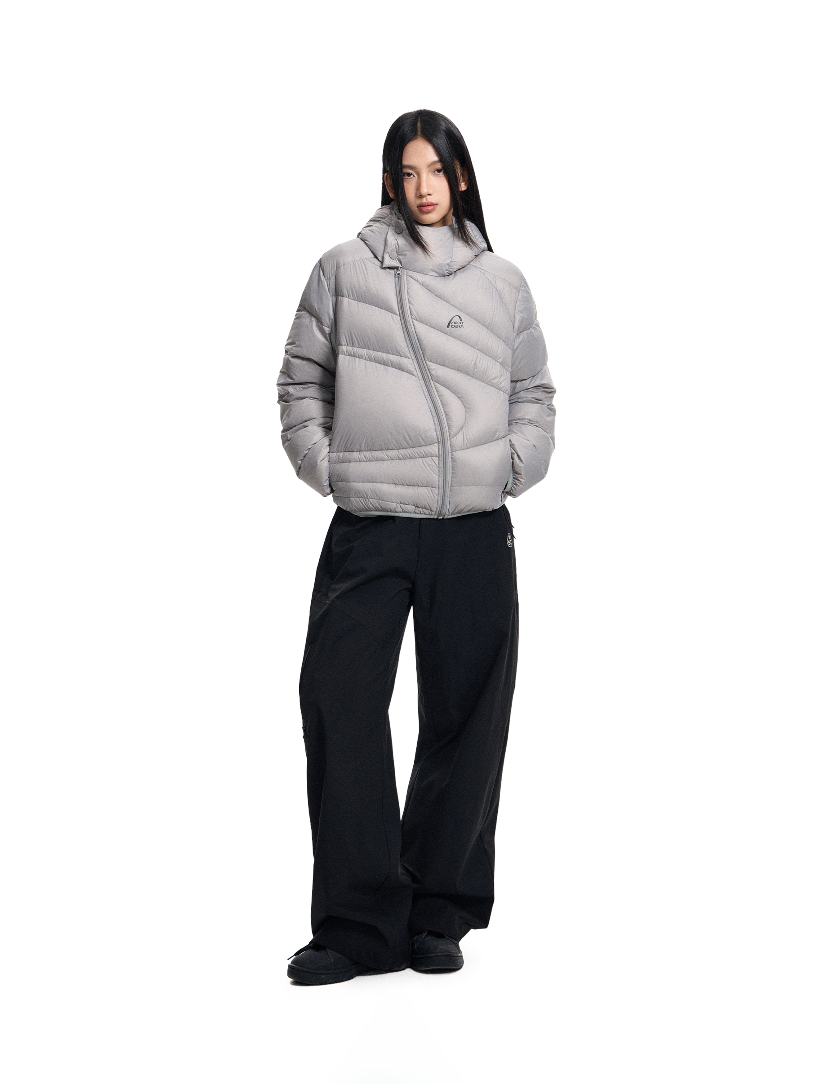 軽量90%ダウン 斜めフロント 防水キルティングジャケット N6356