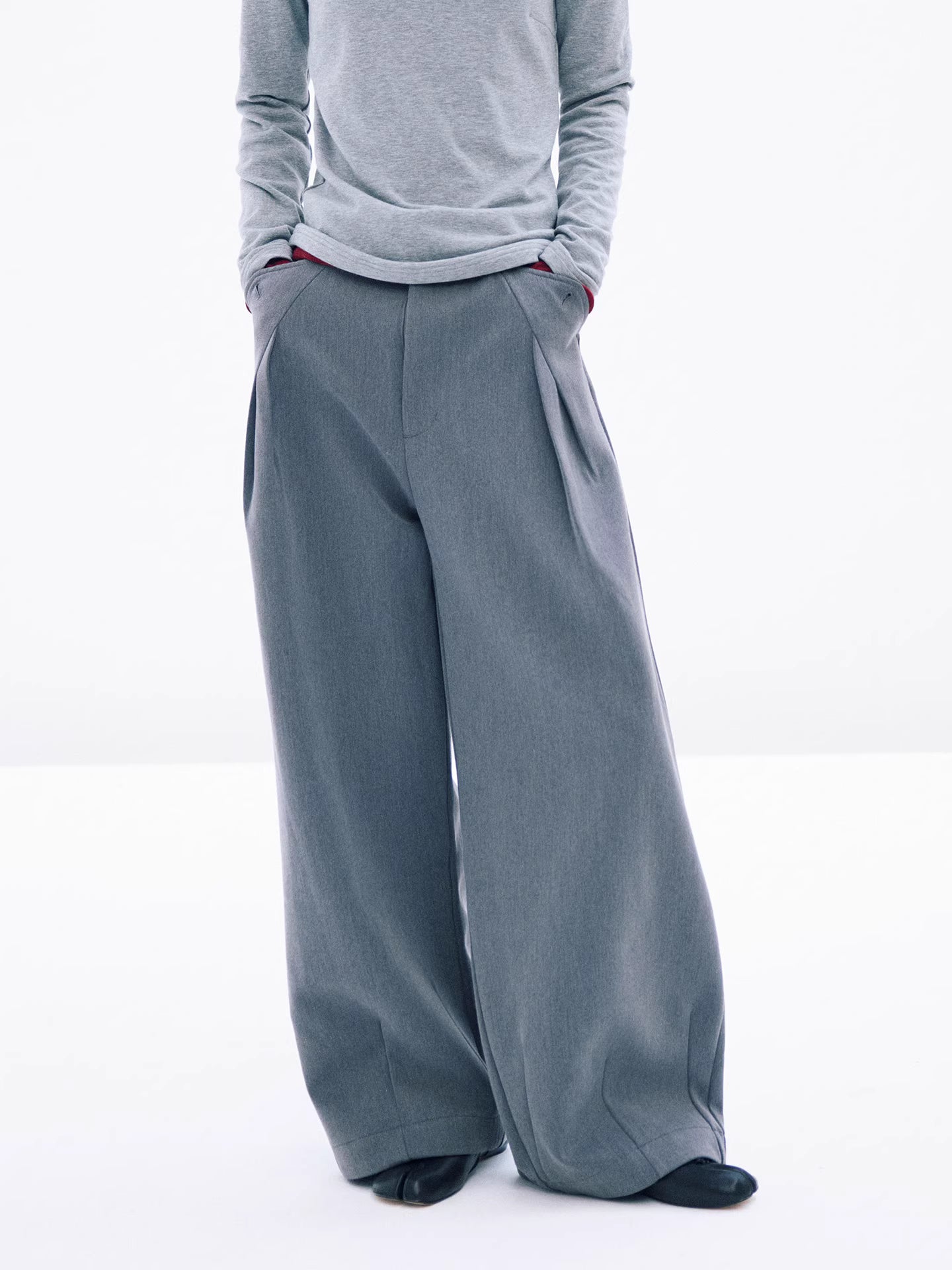 310Gヘビーウェイト・Aライン・プリーツトラウザーズ N6125