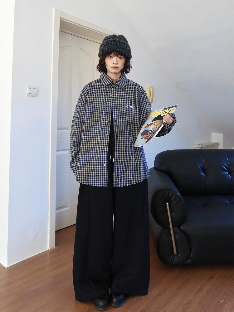 ヴィンテージチェック フリンジヘム ルーズシャツ N6389