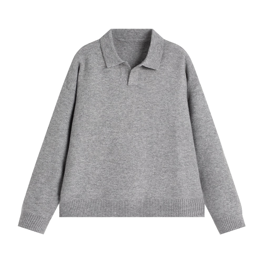 Soft Wool Long-Sleeve Skipper Polo Shirt N5726