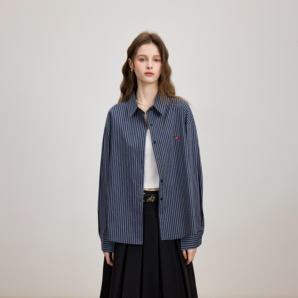 ストライプ オーバーサイズ シャツジャケット N6814