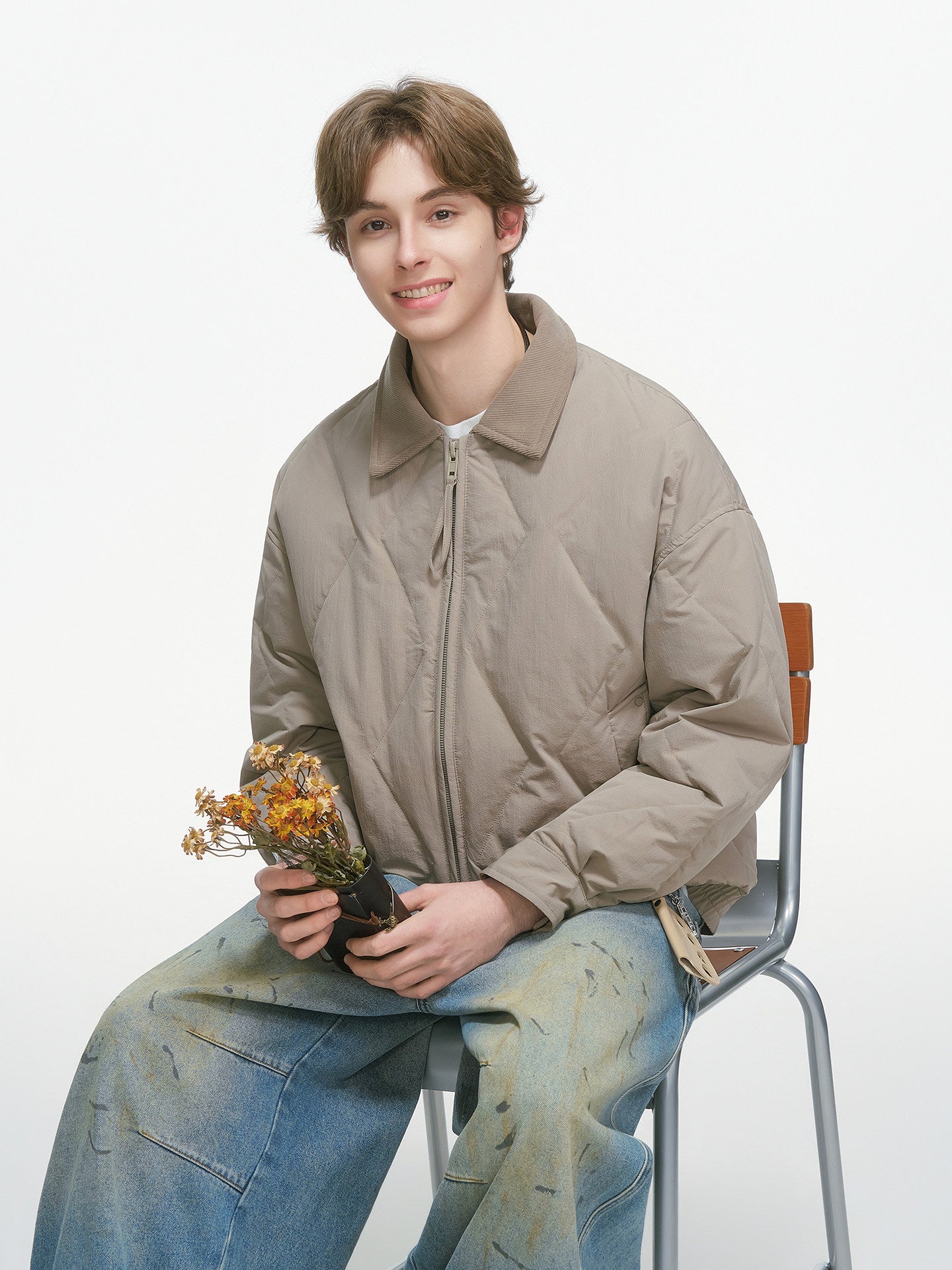 90%ホワイトダックダウン バーン風ワークダウンジャケット N6351