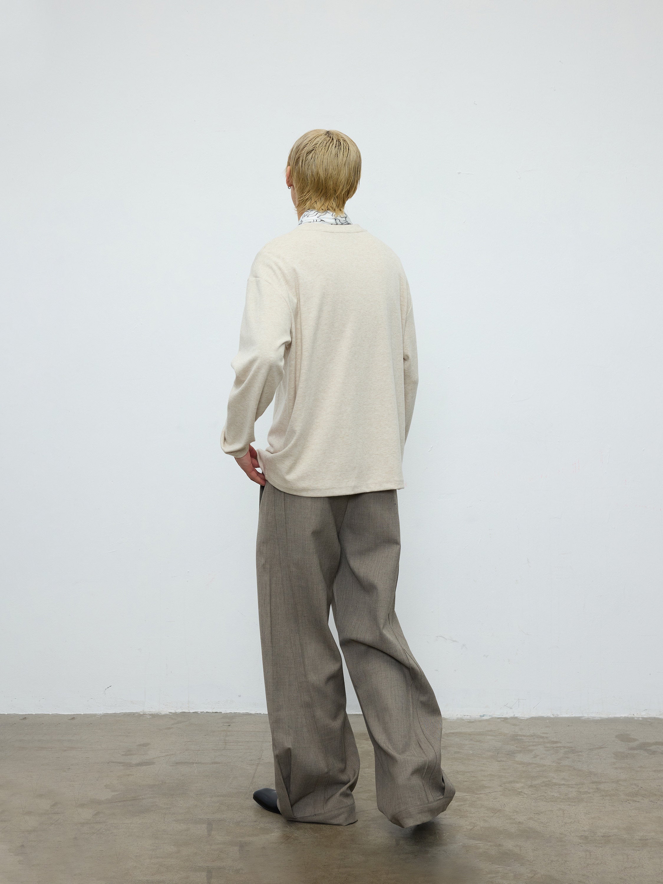 プリーツキルティング テーパードスラックス N6474