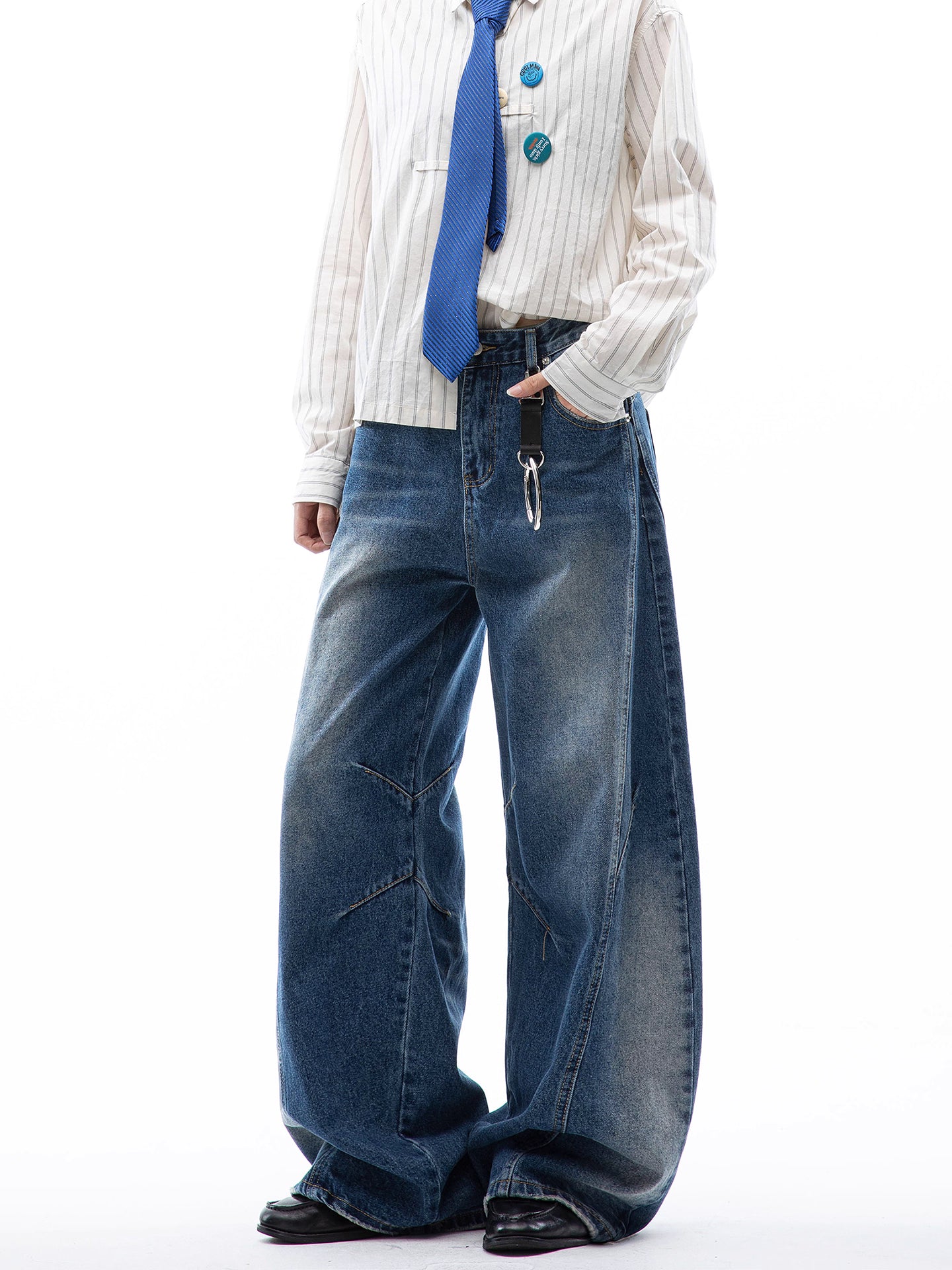 ウォッシュドワイドストレートデニム N6115