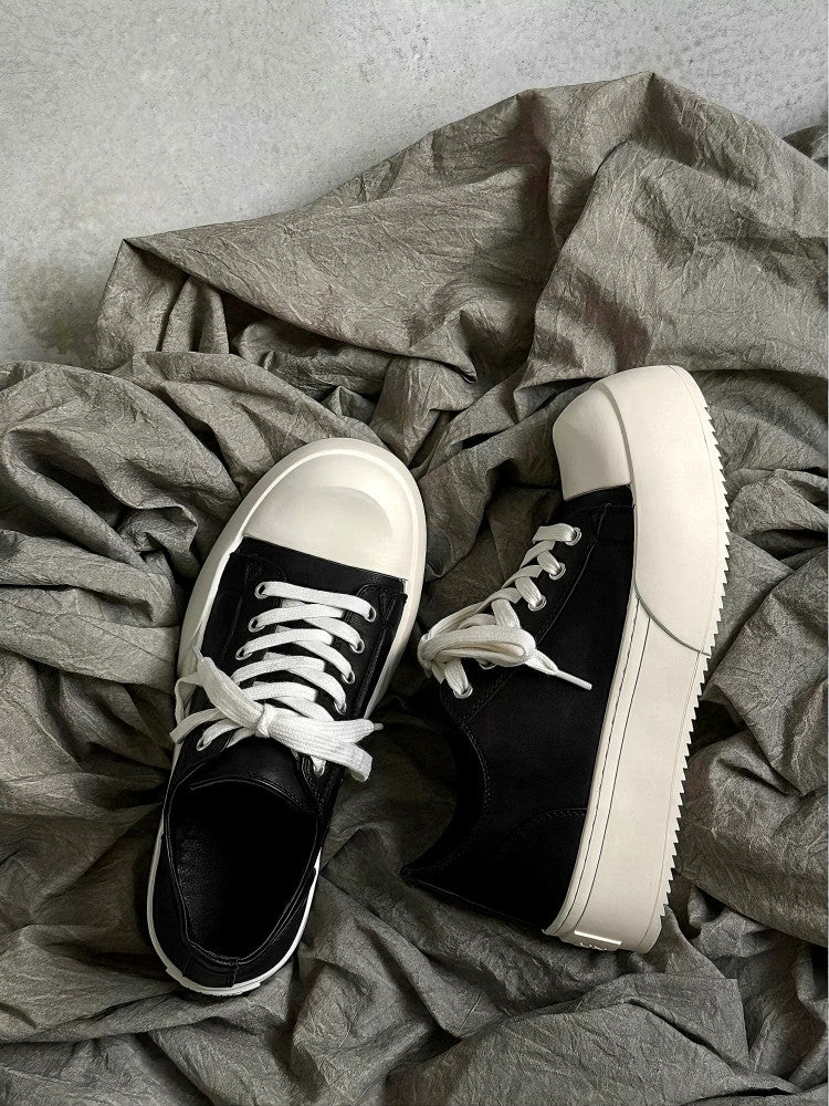 レザーアッパー 厚底ダービースニーカー N6466