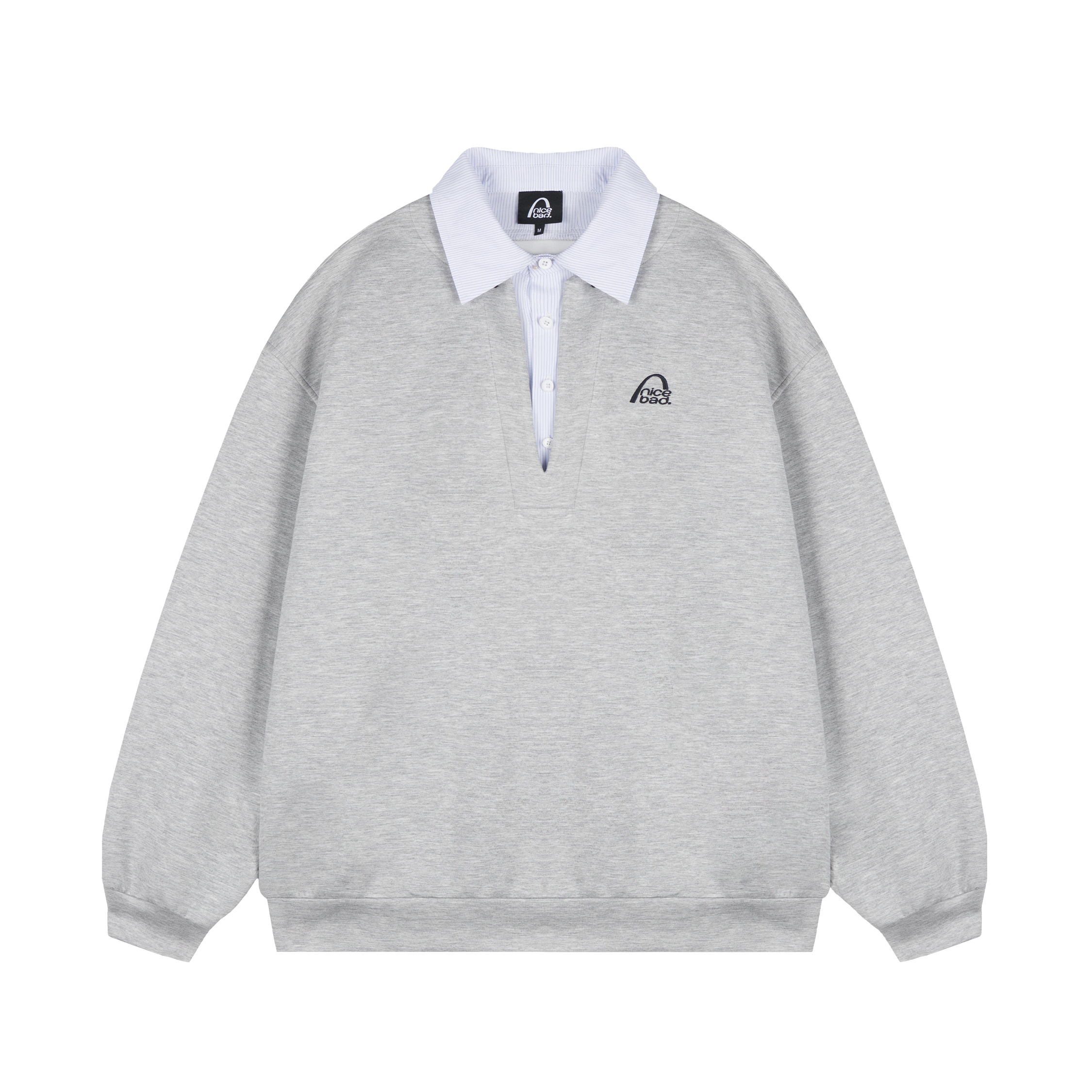 ストライプ切替 レイヤード風 エアレイヤースウェット N6562