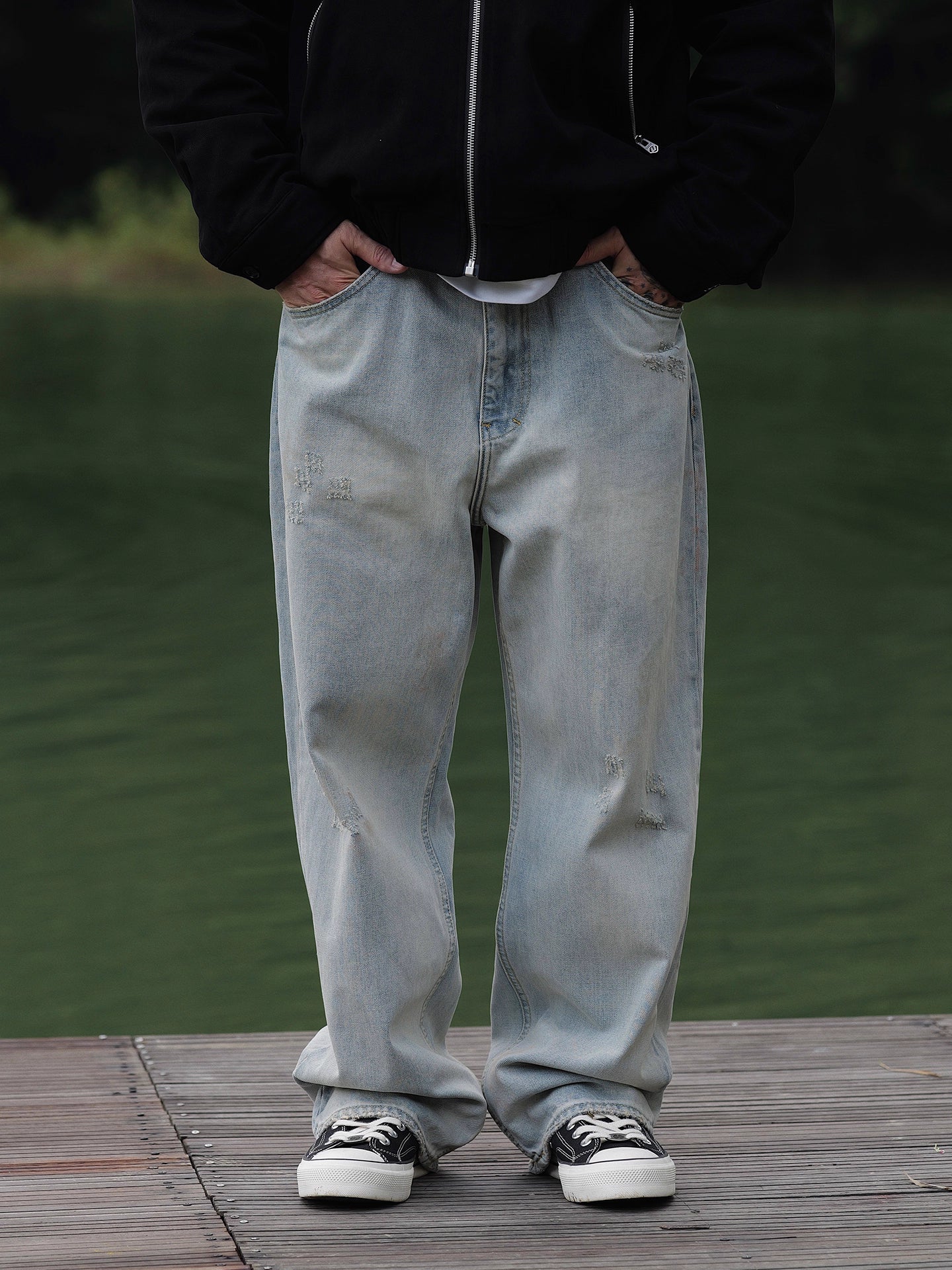 アーティザナル・ウォッシュ / カーブド・ストレートデニム N6128