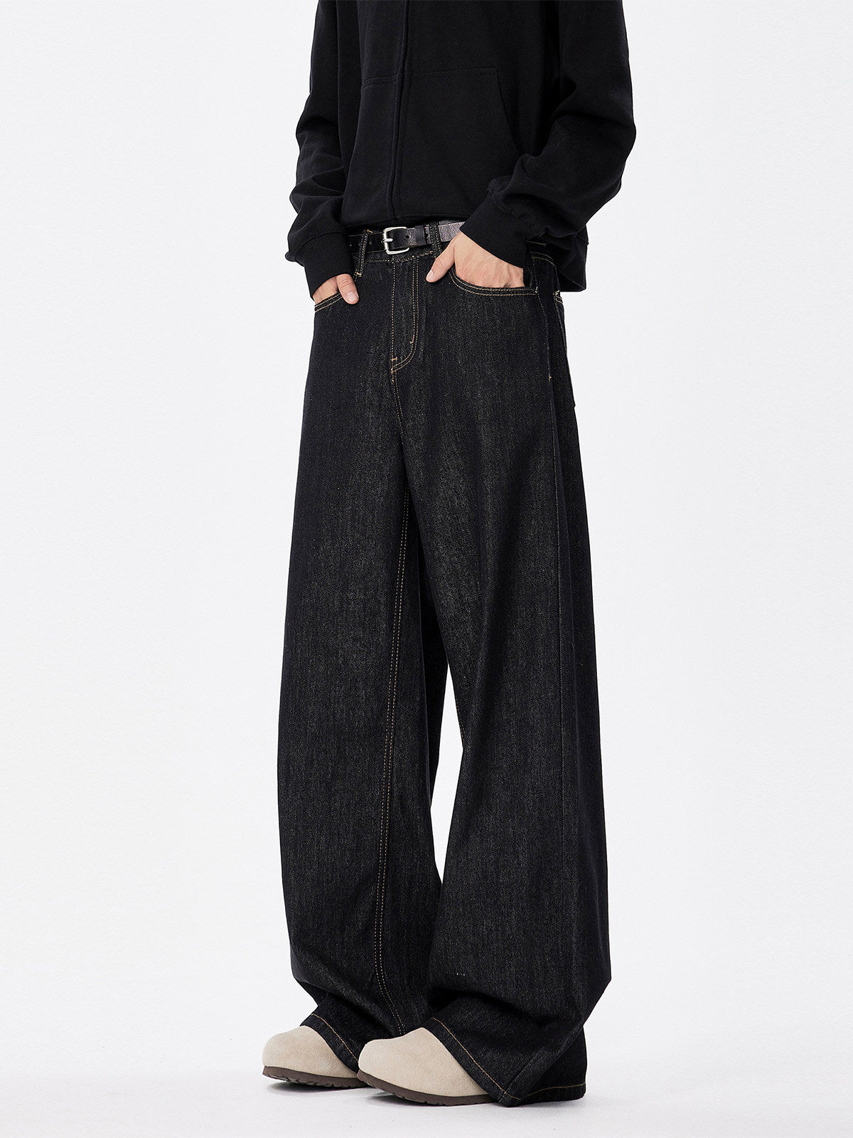 ポリコットン混 ルーズストレート ワイドデニム N6849