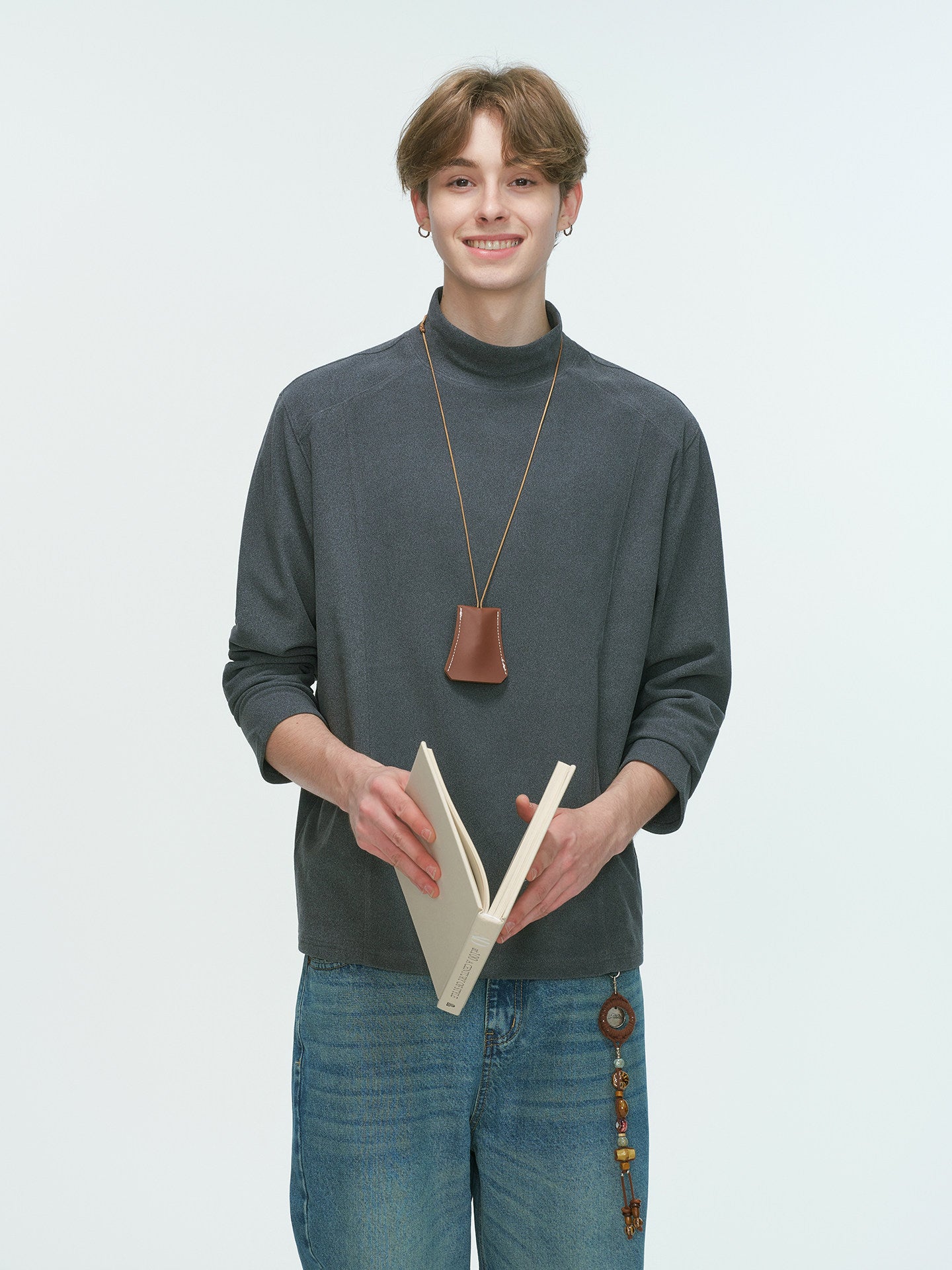 半ハイネック ダブルフェイスロングT N6339