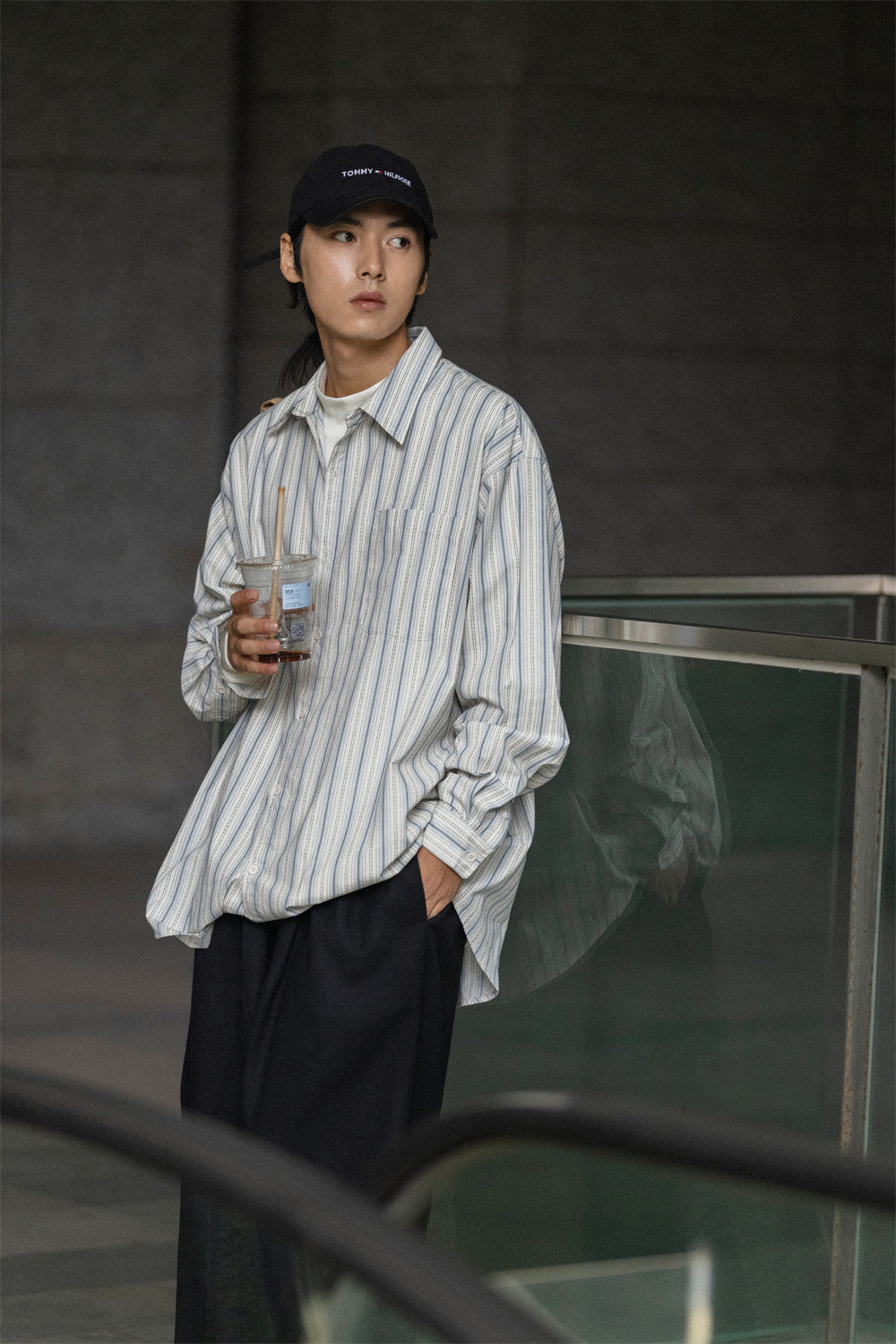 ストライプ オーバーサイズシャツ N6730