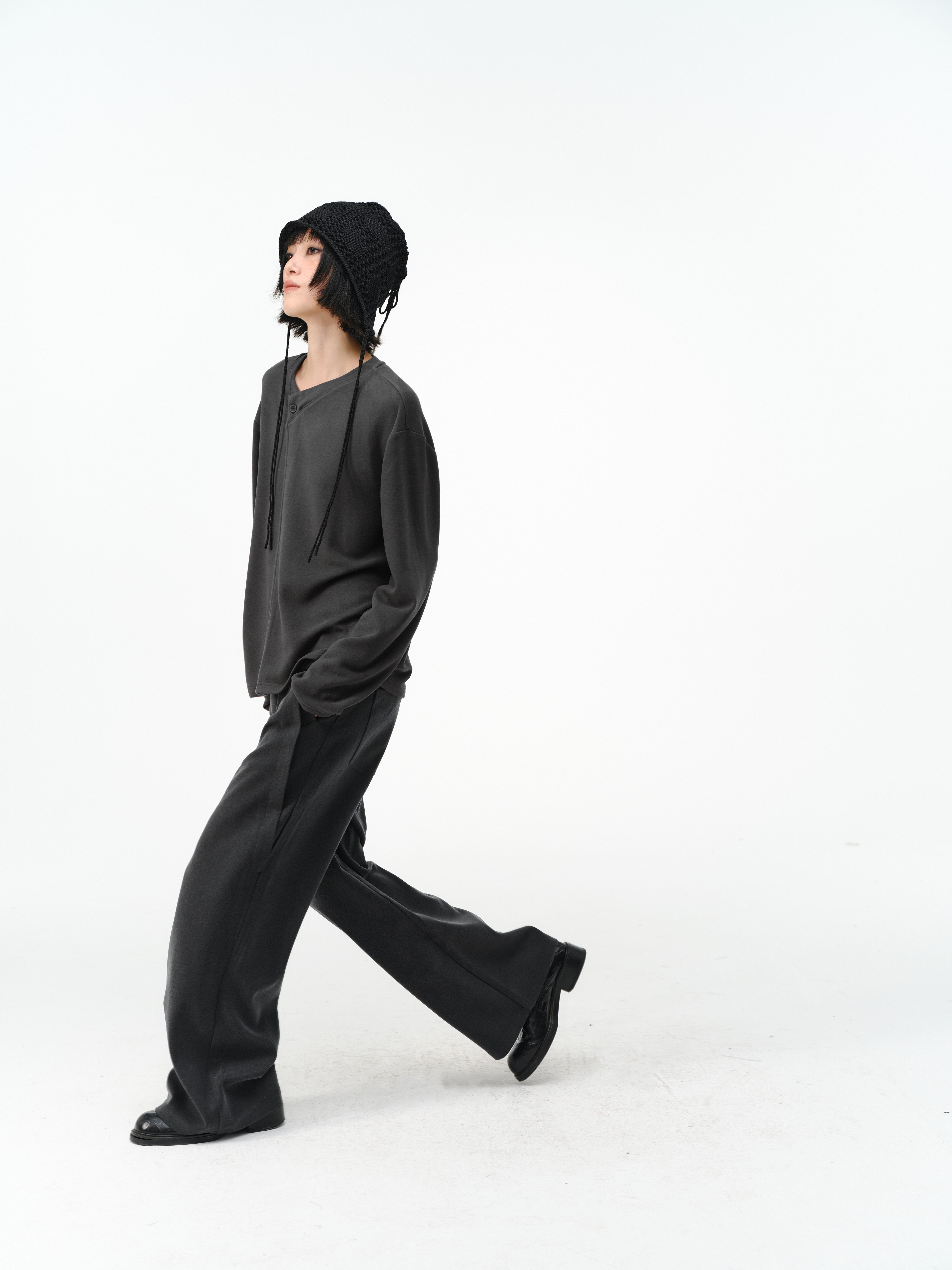 メリノウール混 Vネック ロングスリーブインナー N6370