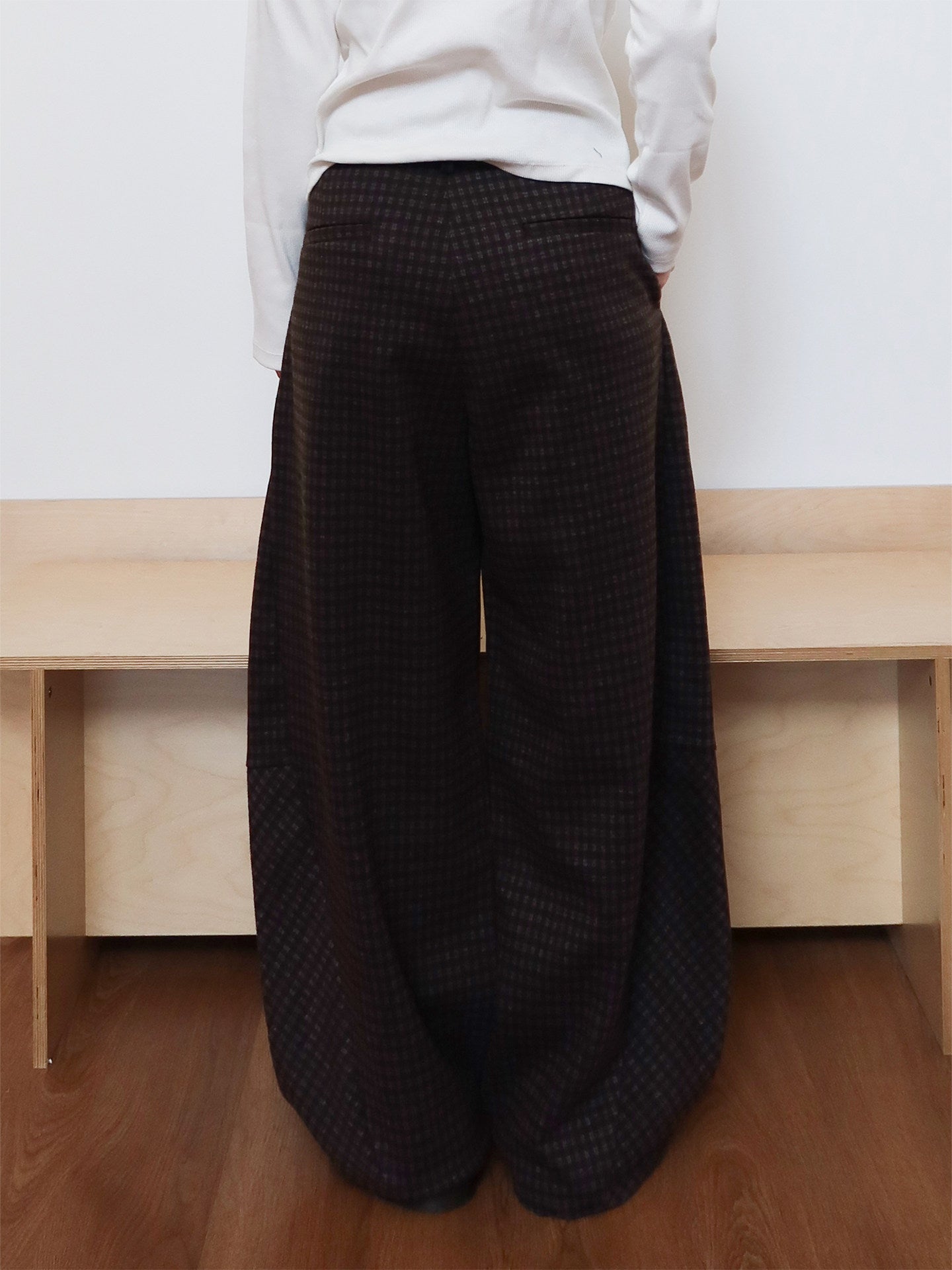 ヴィンテージ起毛チェック カーブパンツ N6497