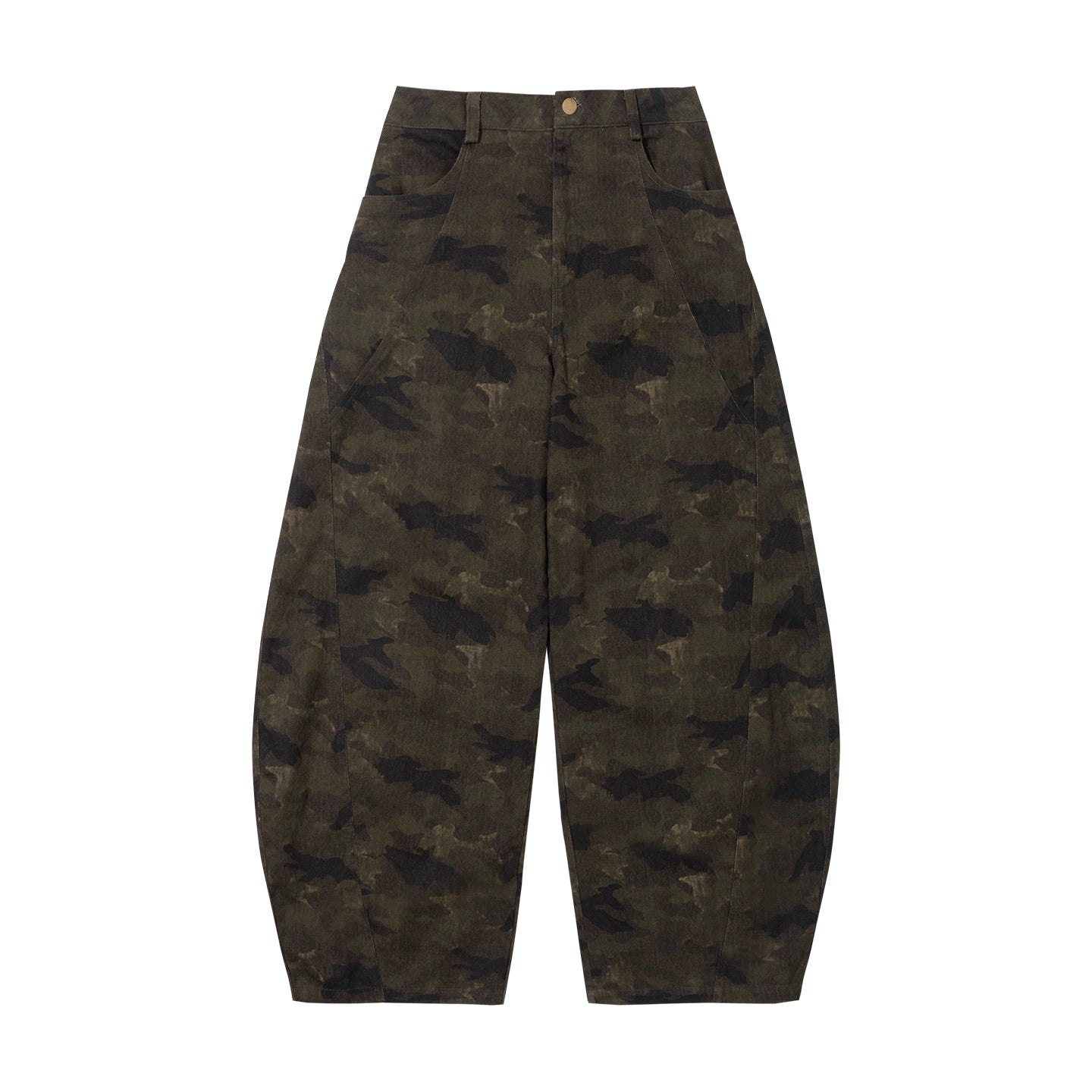 総柄カモフラ ティアードフリンジパンツ N5894