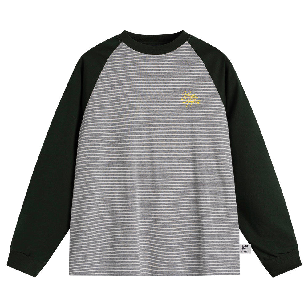 配色ラグランボーダー長袖Tシャツ N6654