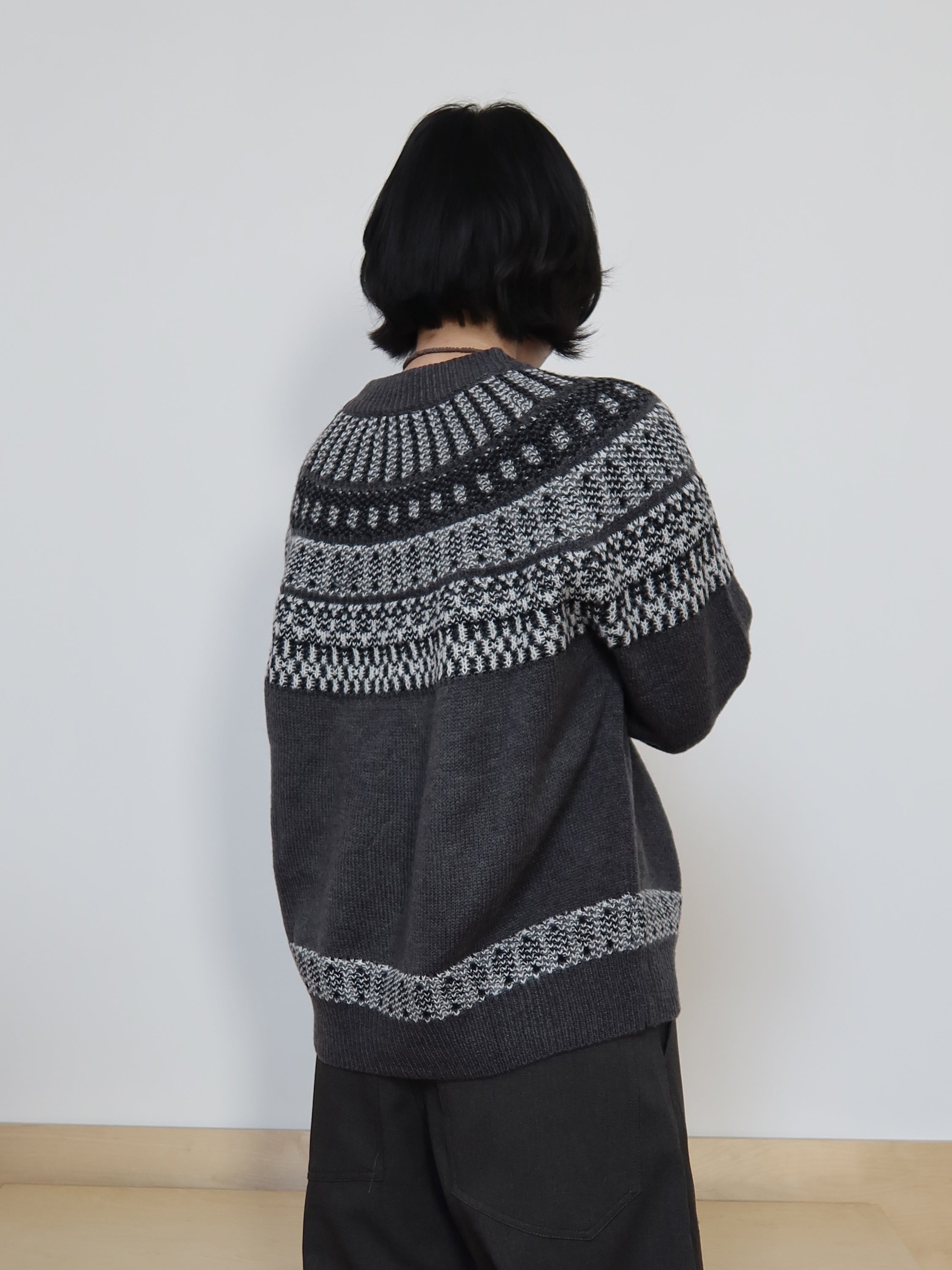 フェアアイル柄 ウール混 リラックスニットセーター N6315