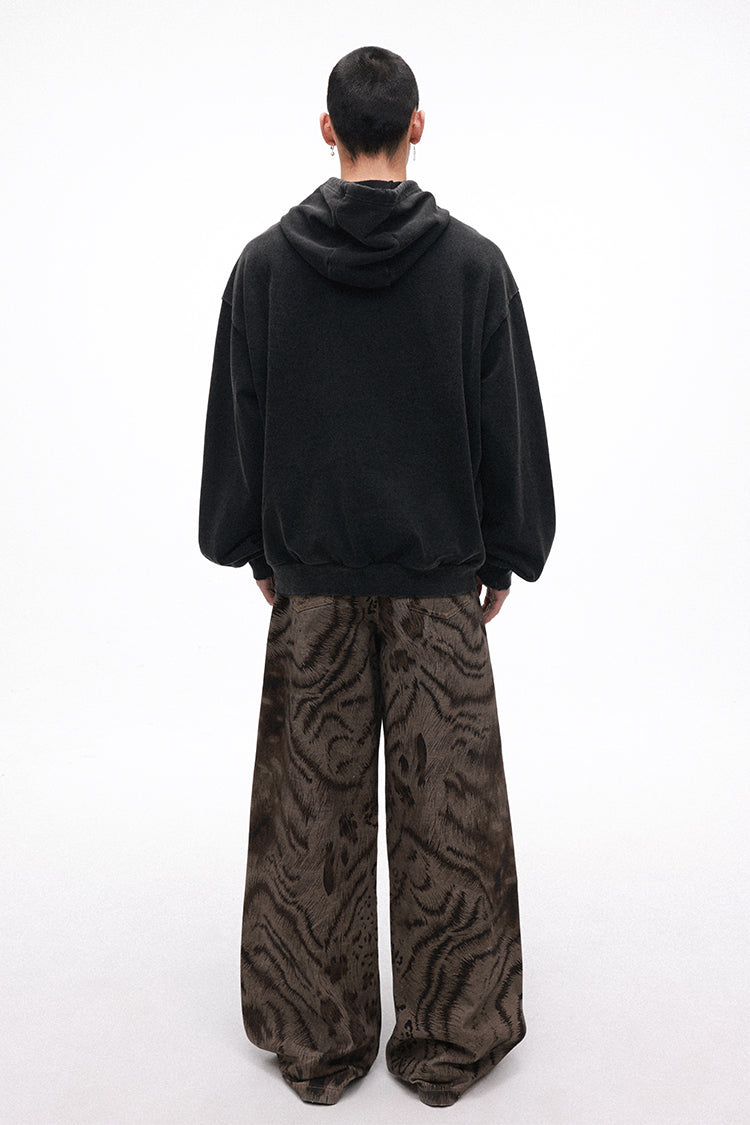 銀箔×グラフィック “ピッグ” ウォッシュフーディ N6262