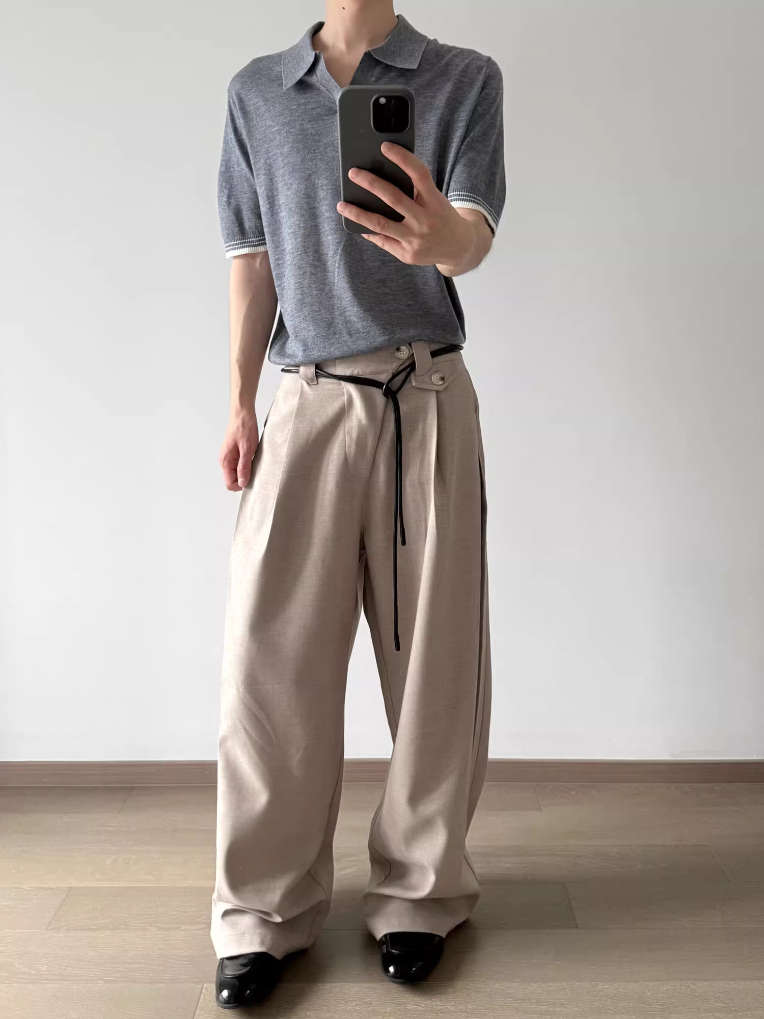 Drawstring wide pants N5815