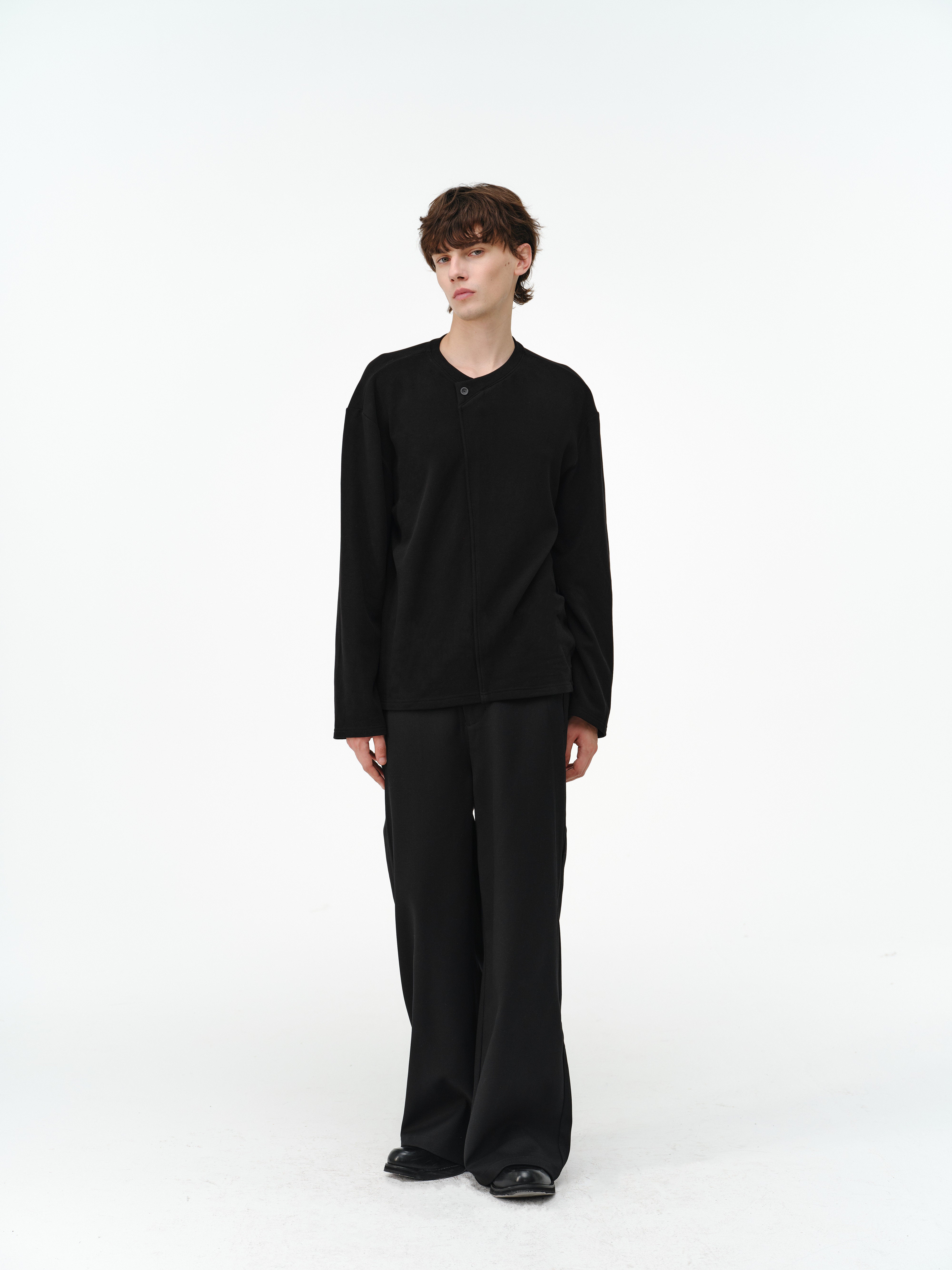 メリノウール混 Vネック ロングスリーブインナー N6370