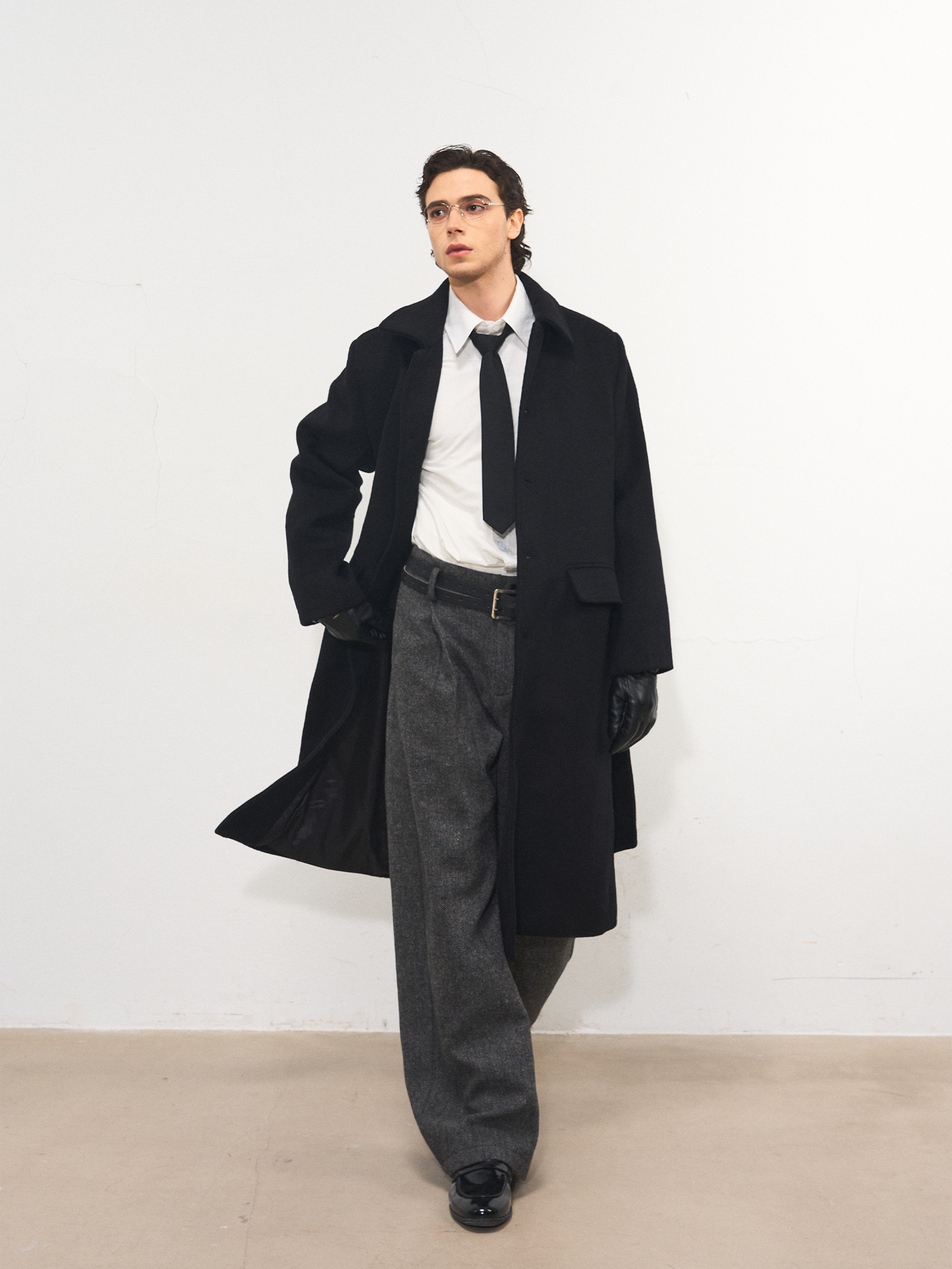 オーストラリア羊毛50% ハンティングロングコート N6538