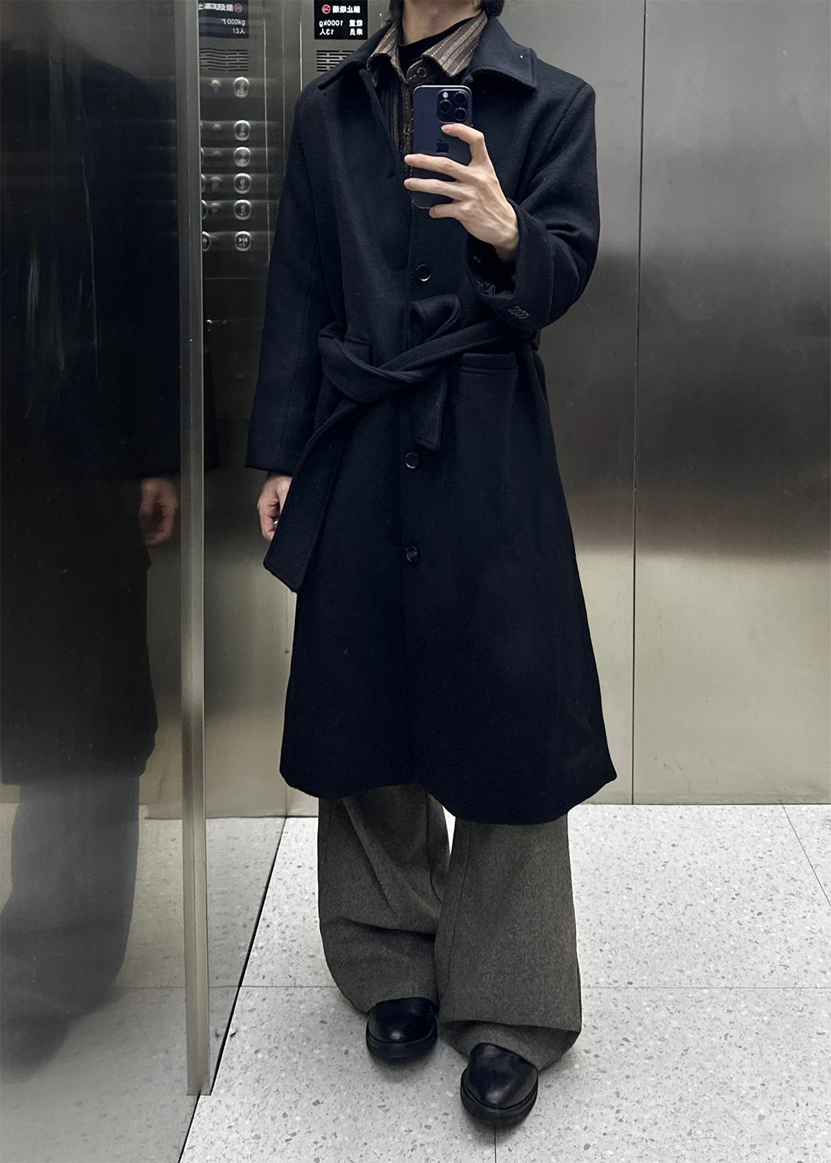 オーストラリア羊毛50% ハンティングロングコート N6538