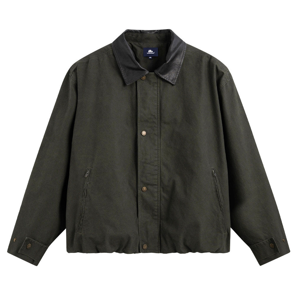 コットン ウォッシュド レザーカラー ワークジャケット N6829