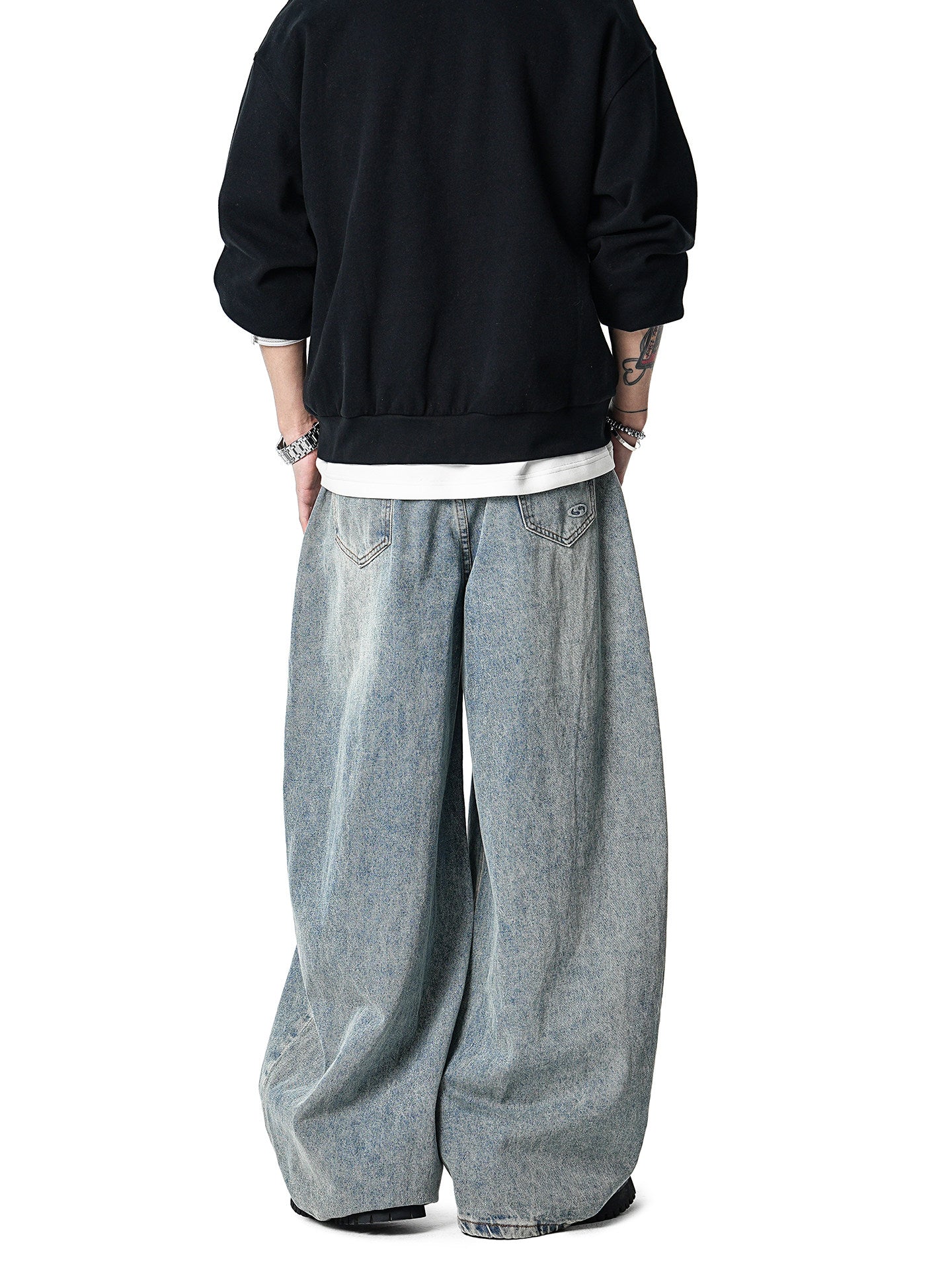 カーブドカット ストレート デコンストラクトデニム N6332