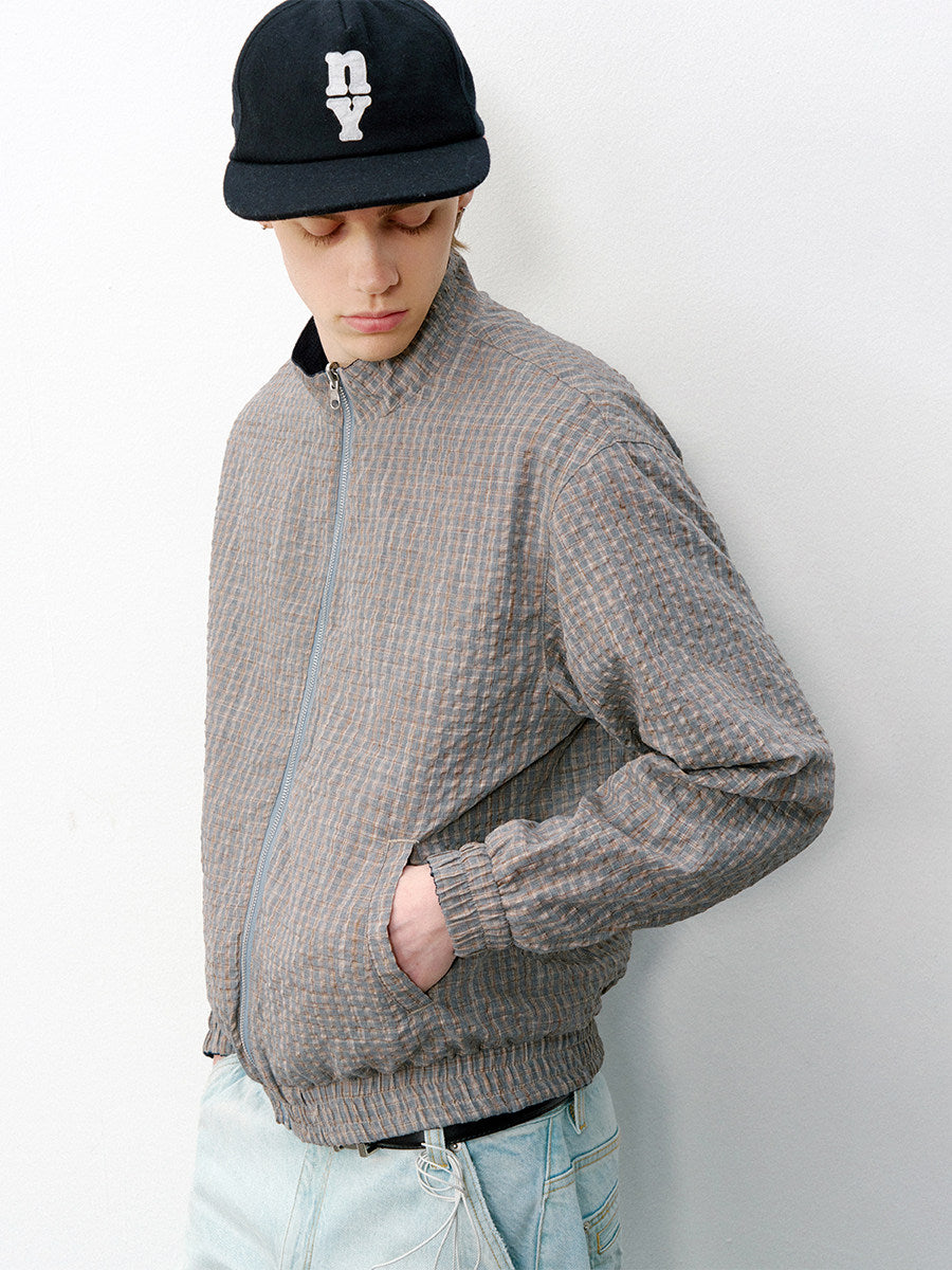 リバーシブル シアサッカーチェックジャケット N6544