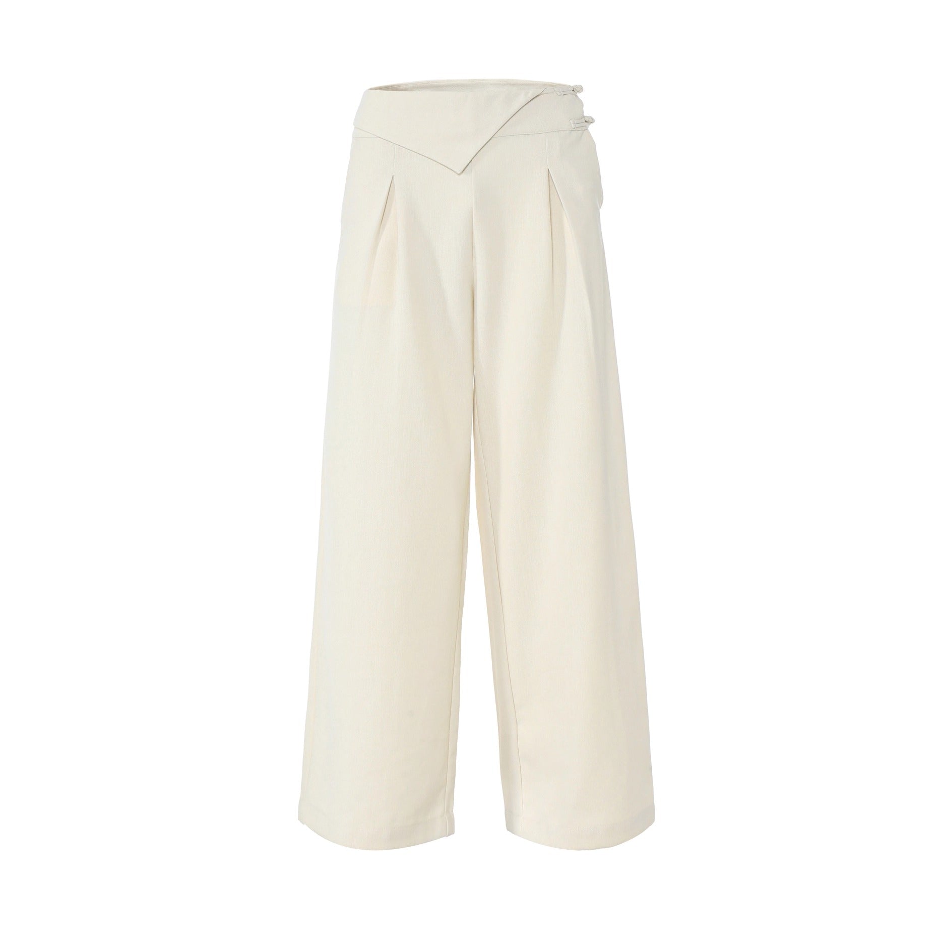 フロッグボタン・アシンメトリーウエスト・ワイドスラックス N6208