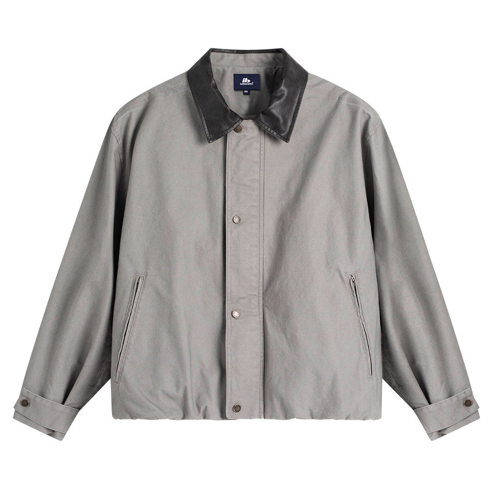 コットン ウォッシュド レザーカラー ワークジャケット N6829