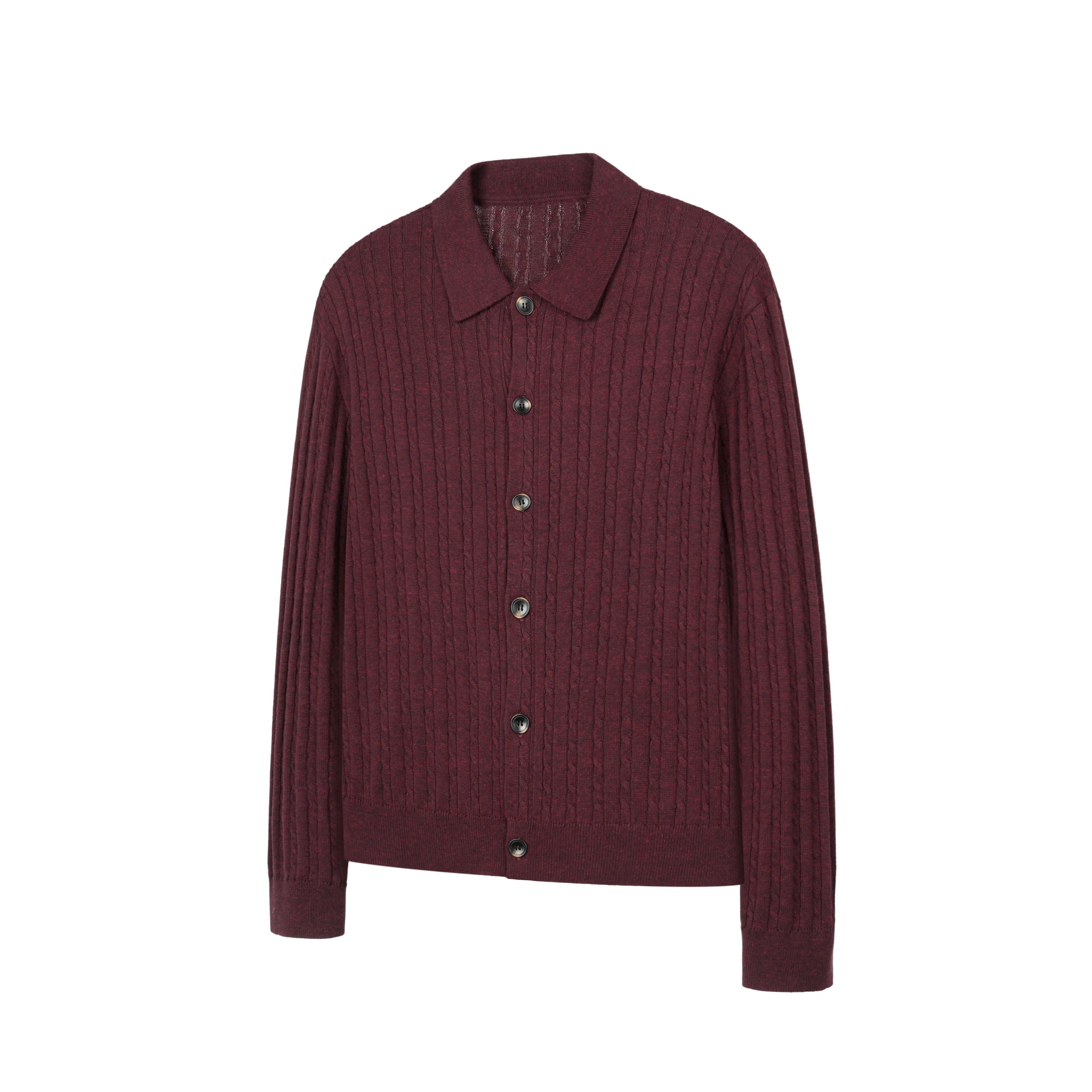 ファインストライプ ケーブル コットンカーディガン N6626