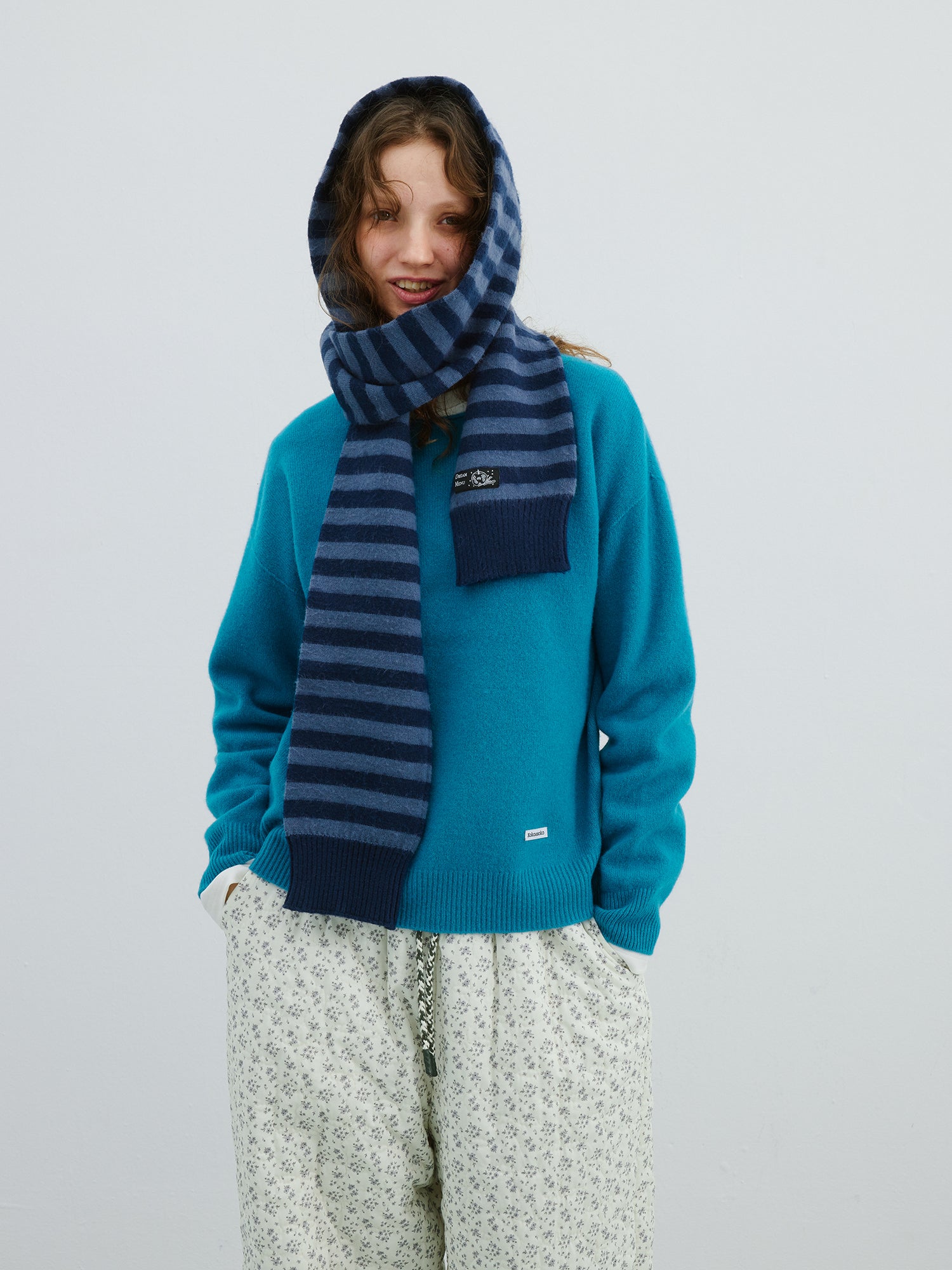 マルチウェイ・ストライプニットスカーフ N6172