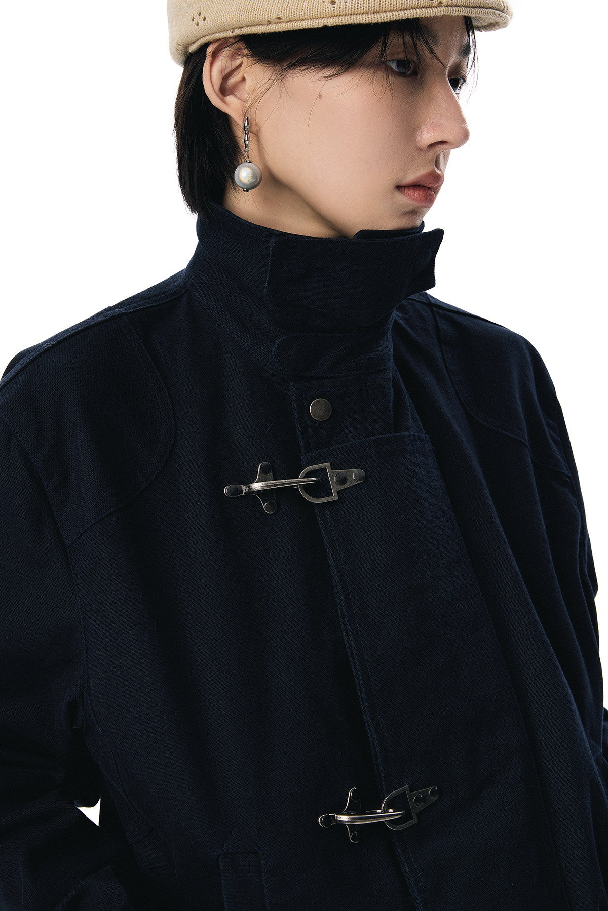 バックルディテール ウォッシュド ショートジャケット N6490