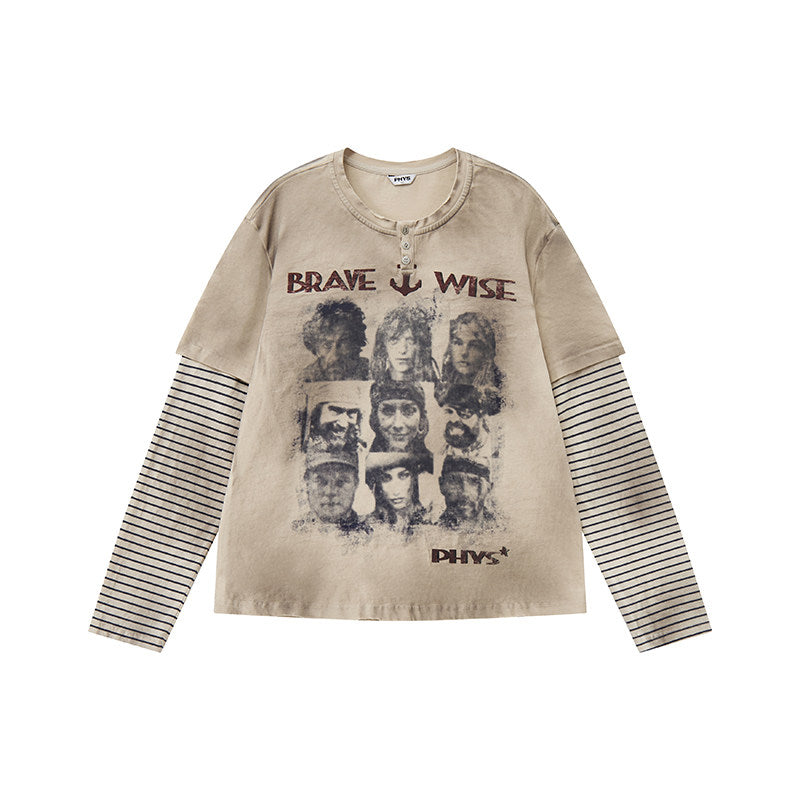 ヴィンテージプリント レイヤードロンT N6752