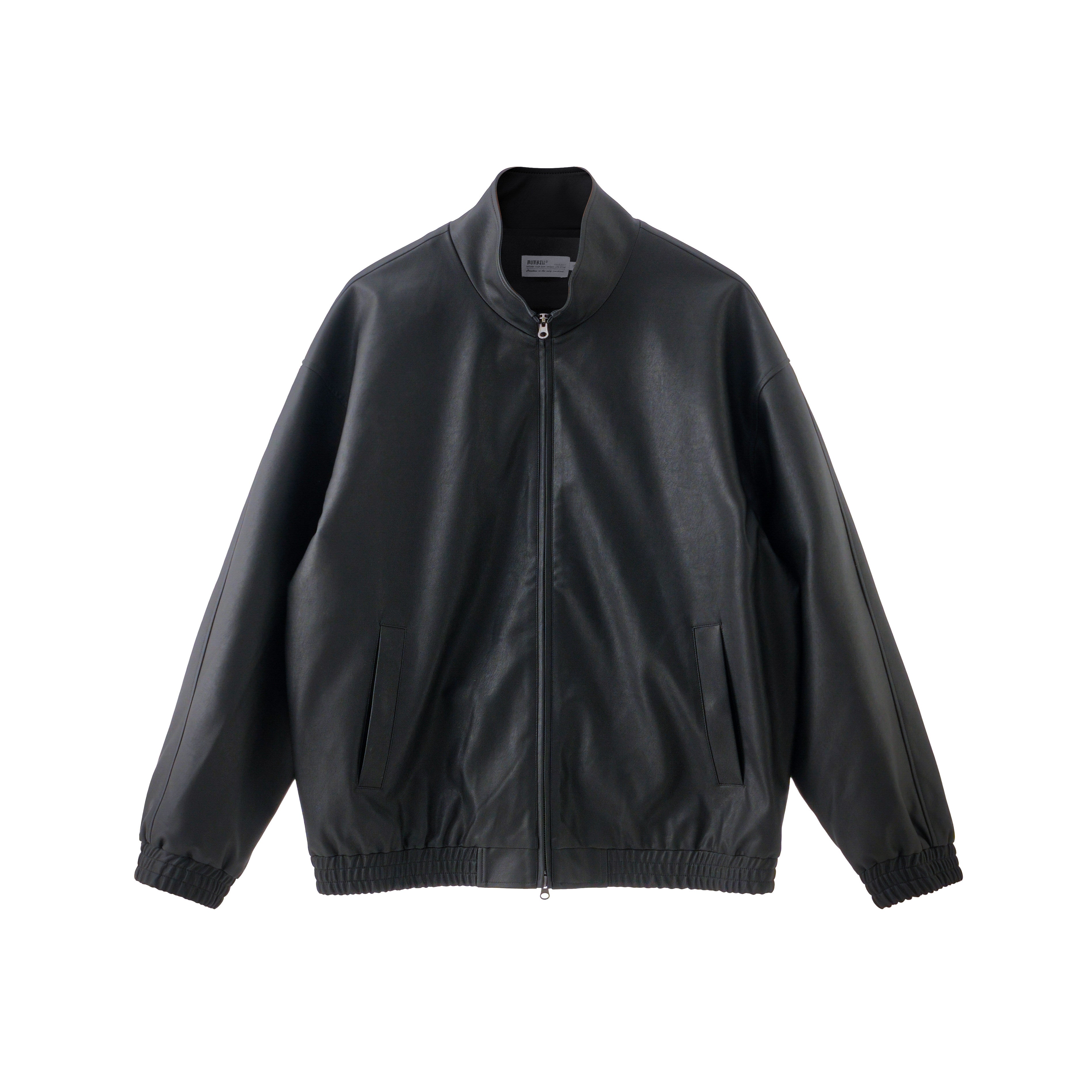 レトロ廓形 スタンドカラーPUレザージャケット N6526