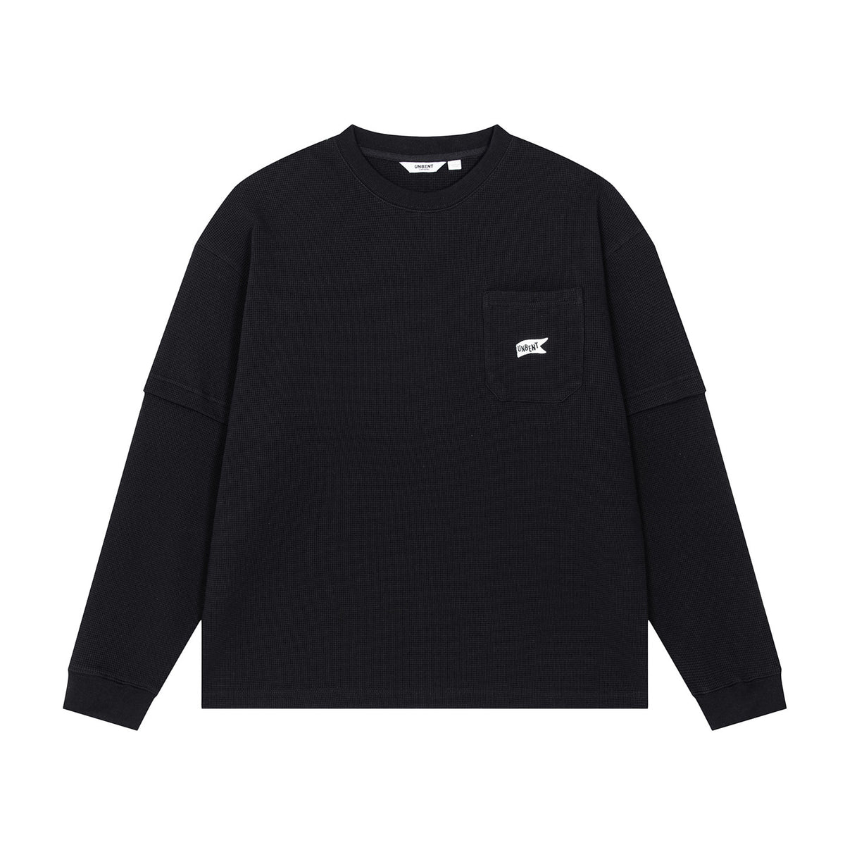 レイヤードポケット刺繍ワッフルロングTシャツ N7300