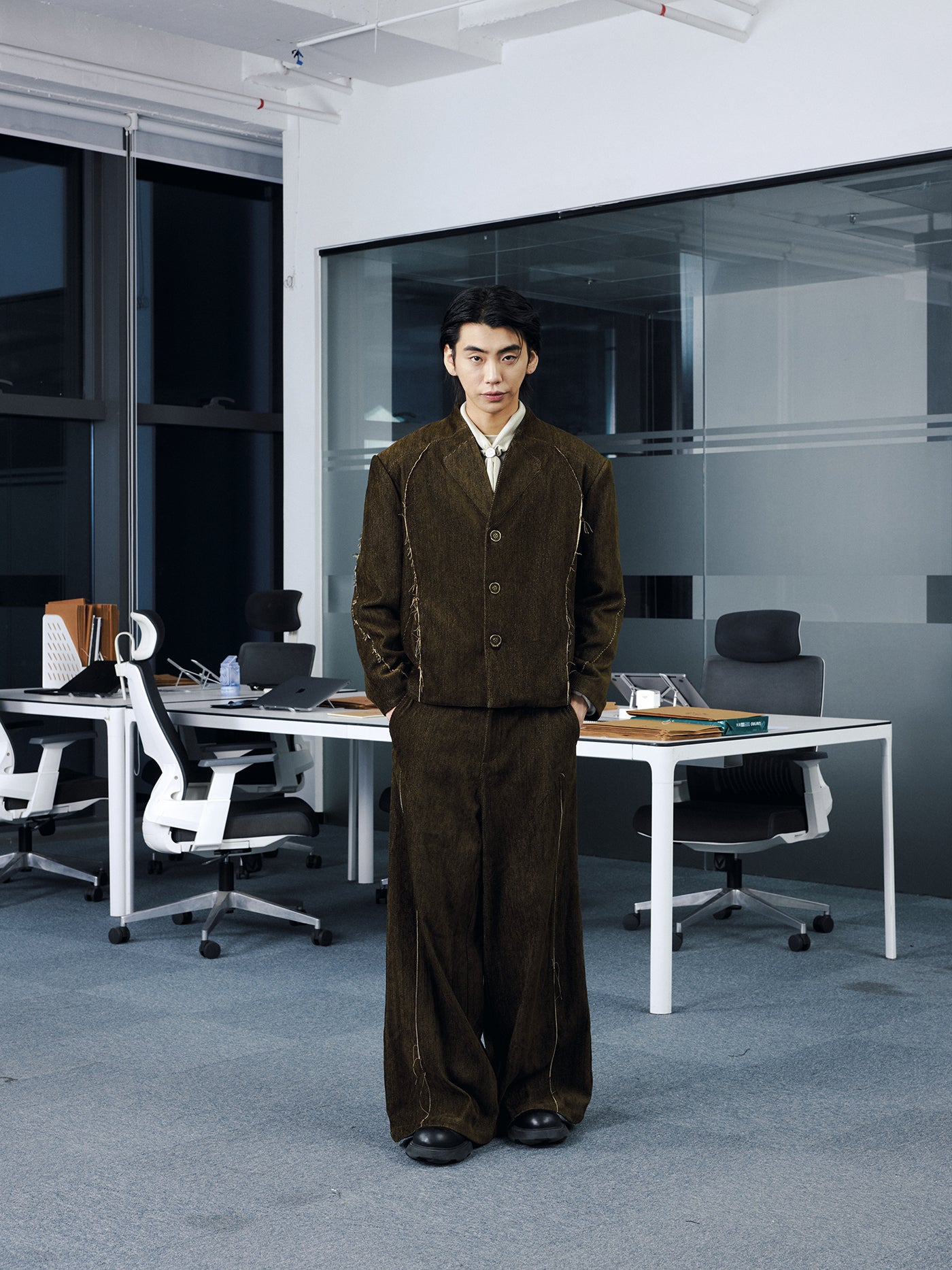 クラックシームワイドトラウザーズ N6193