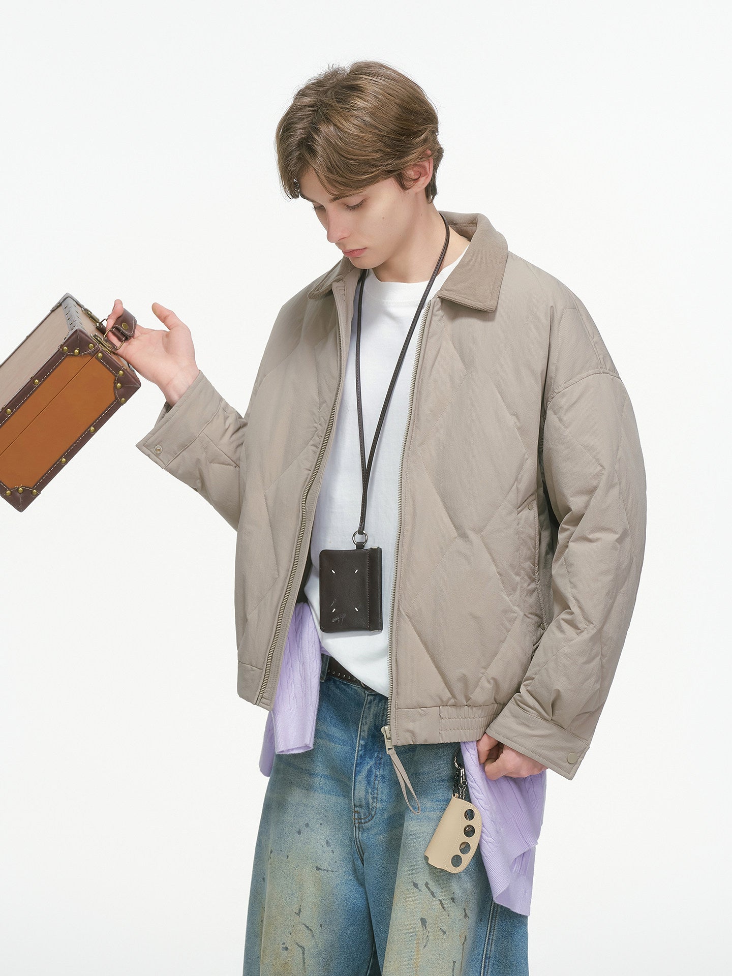 90%ホワイトダックダウン バーン風ワークダウンジャケット N6351