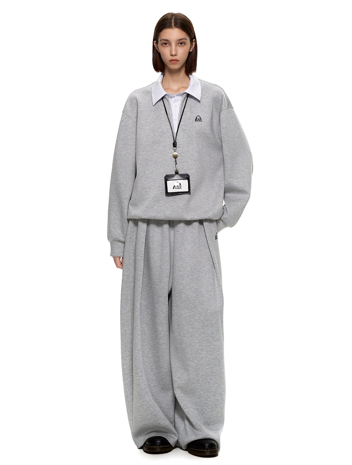 ストライプ切替 レイヤード風 エアレイヤースウェット N6562