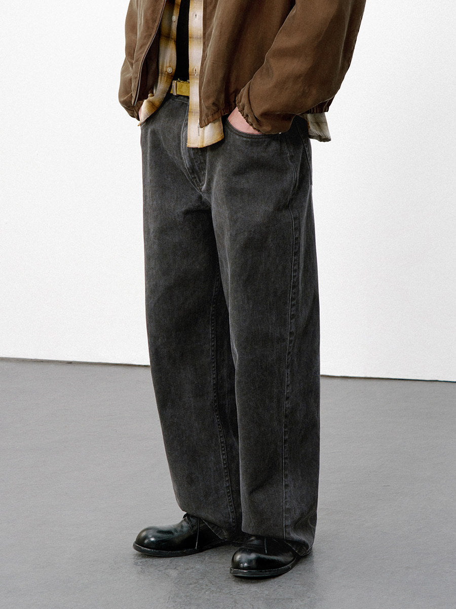 ヴィンテージウォッシュ ルーズストレートデニム N6603
