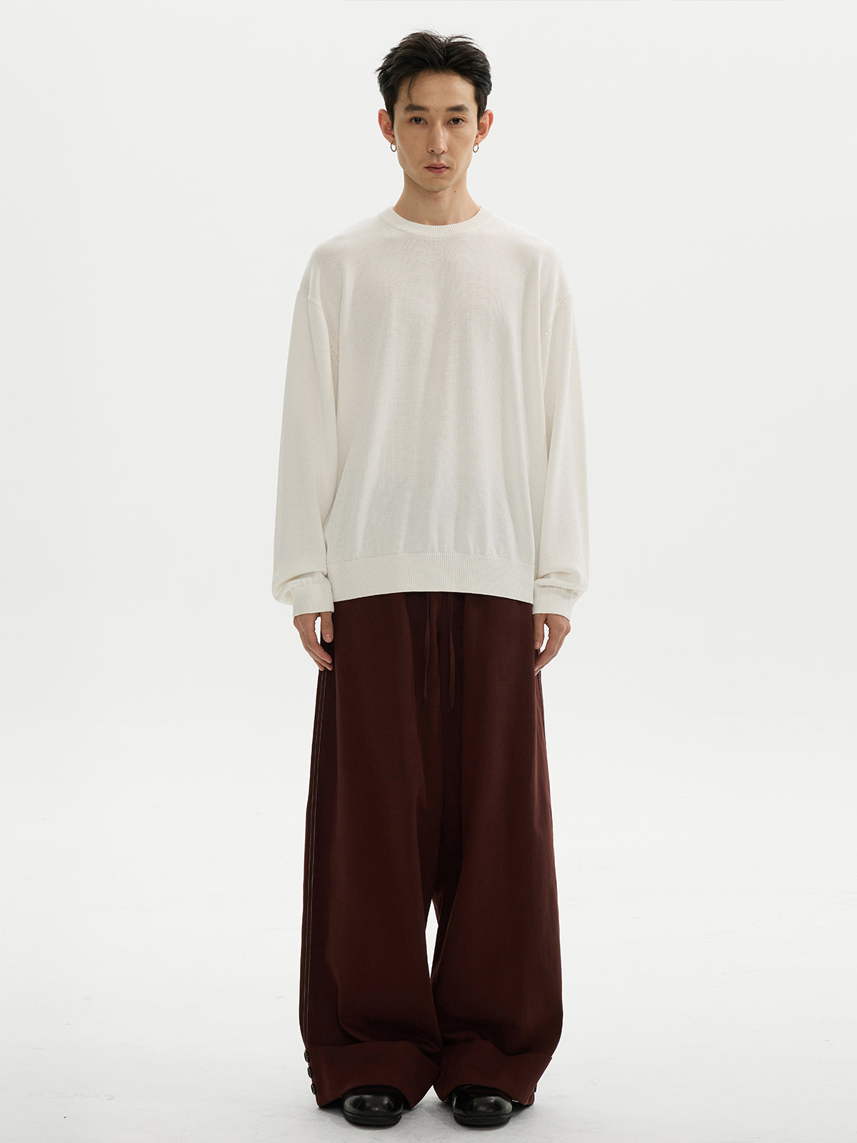 テンセルブレンド・ディープカフ・ワイドトラウザーズ N6102