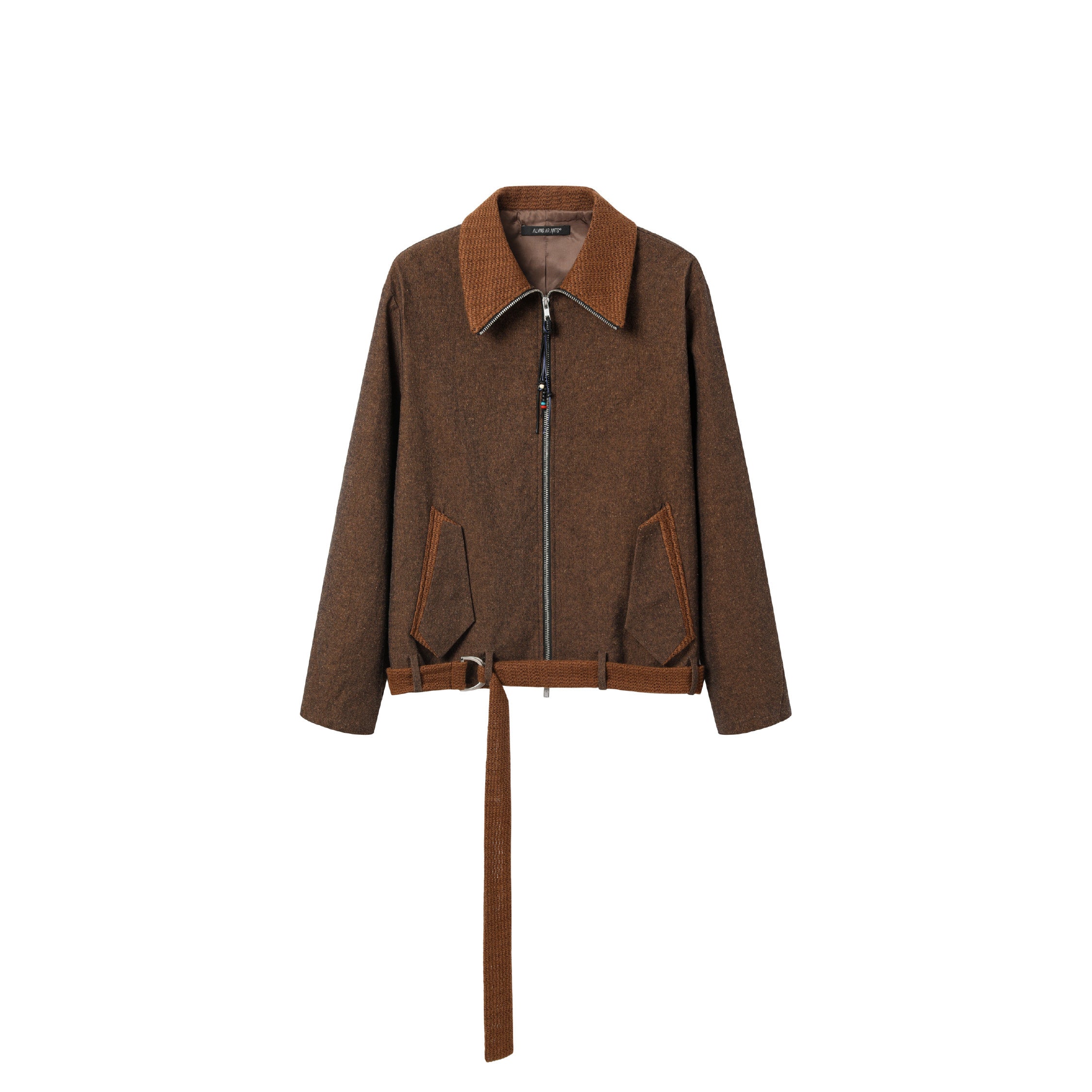 リネン×ピマコットン 民族タッセル ベルトジャケット N6563