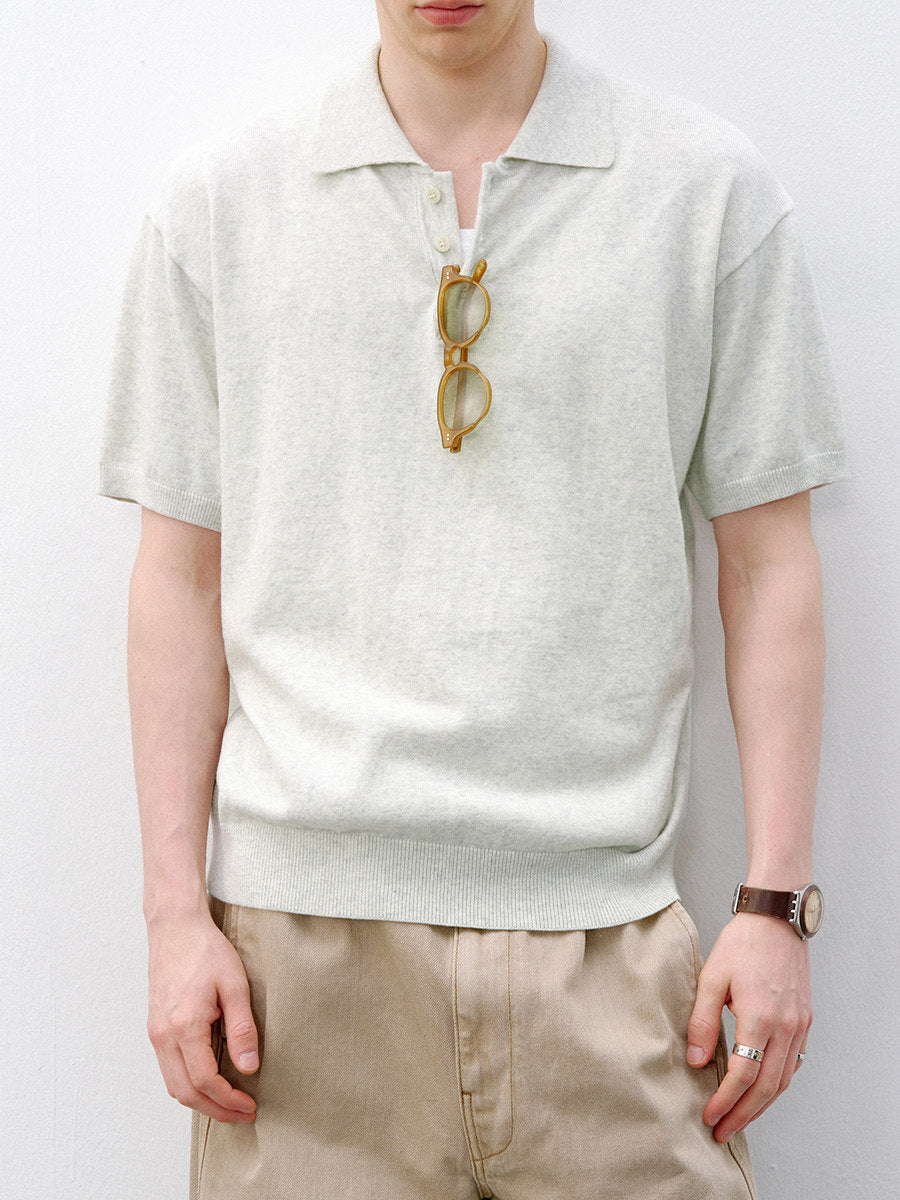カシミヤコットン ニットポロシャツ N6734
