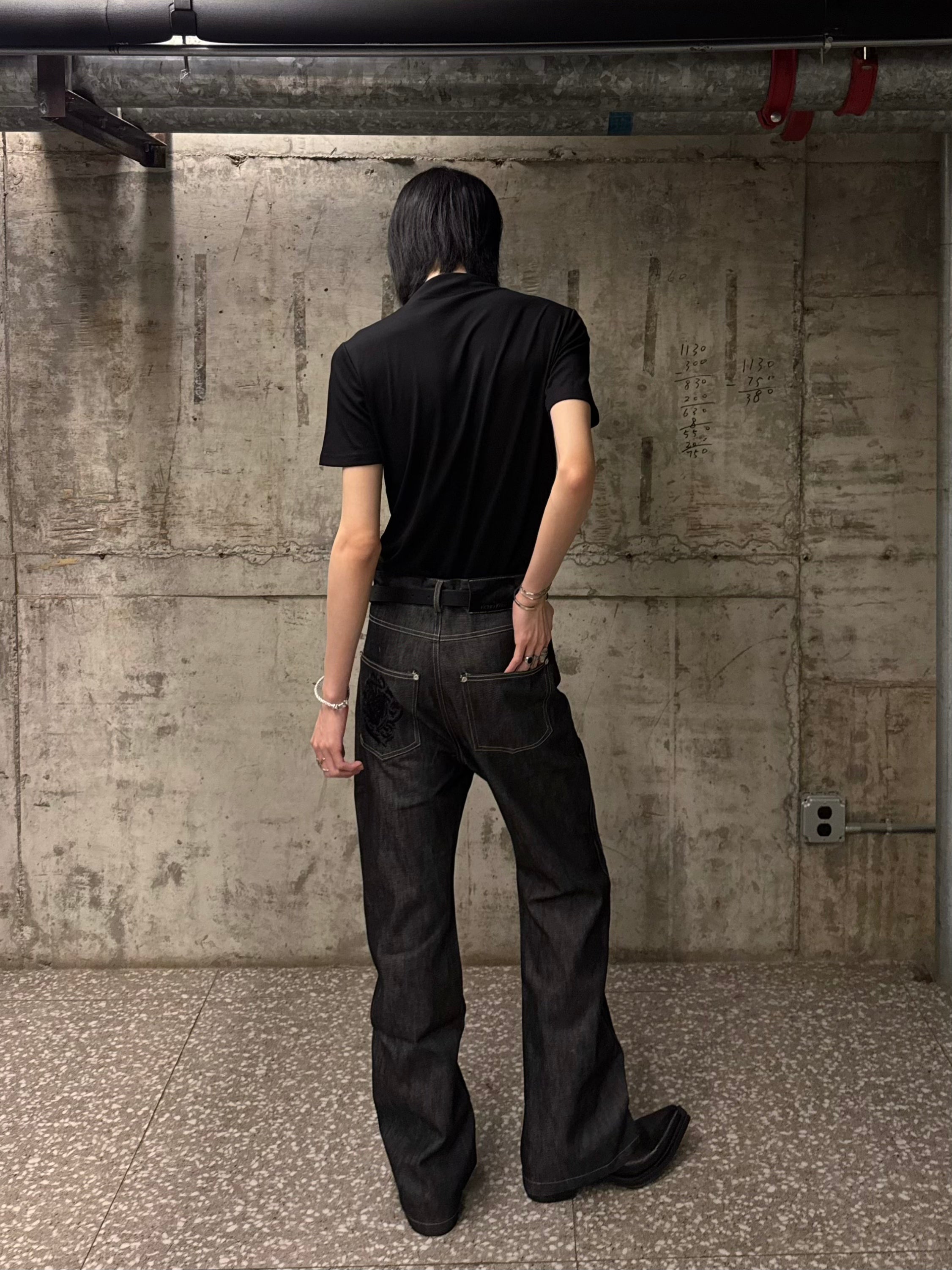 13ozリジッド・ホースヘアパッチ・フレアデニム N6149