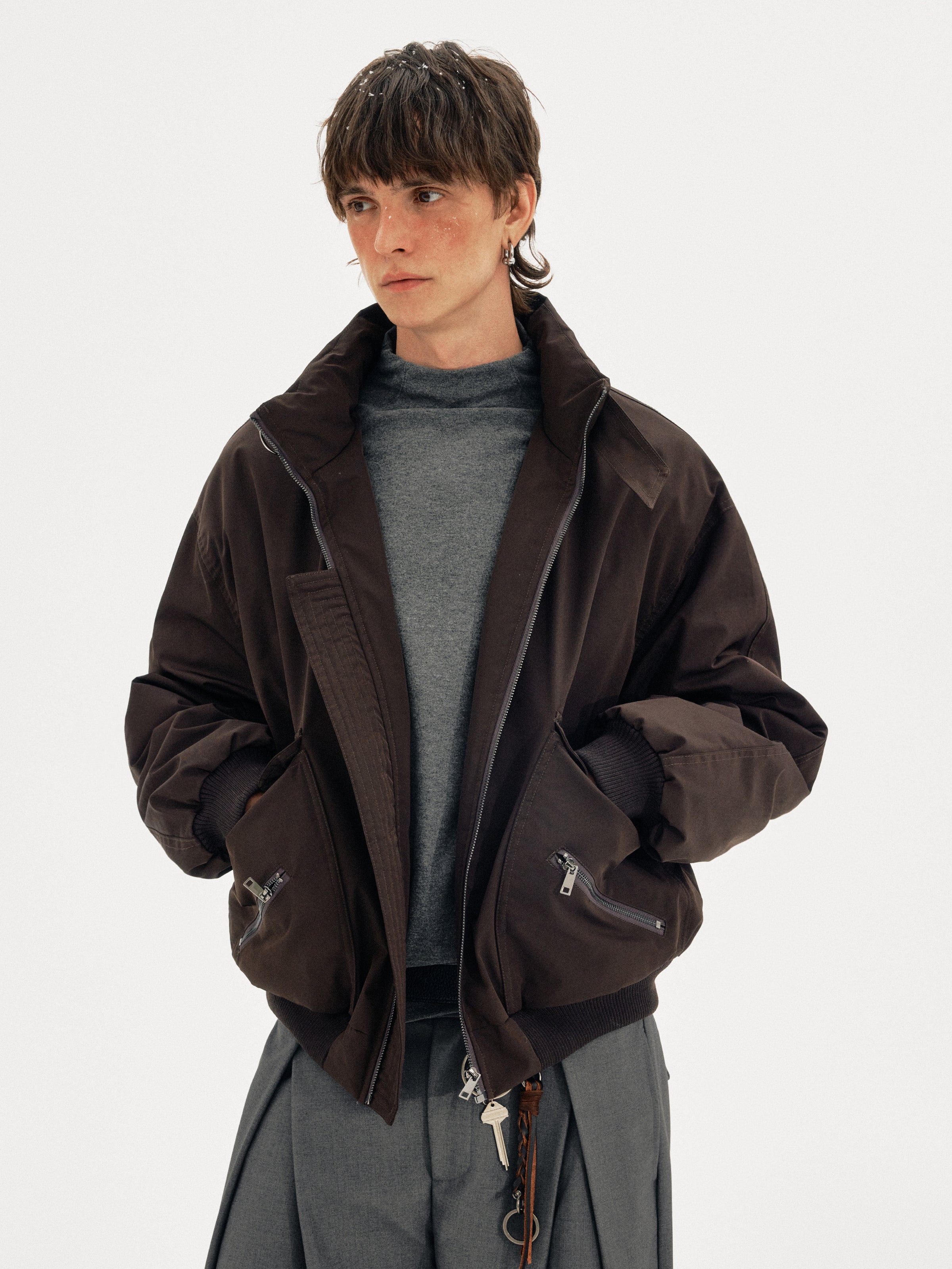 ハイネック90/10ダウン ワイドワークジャケット N6214