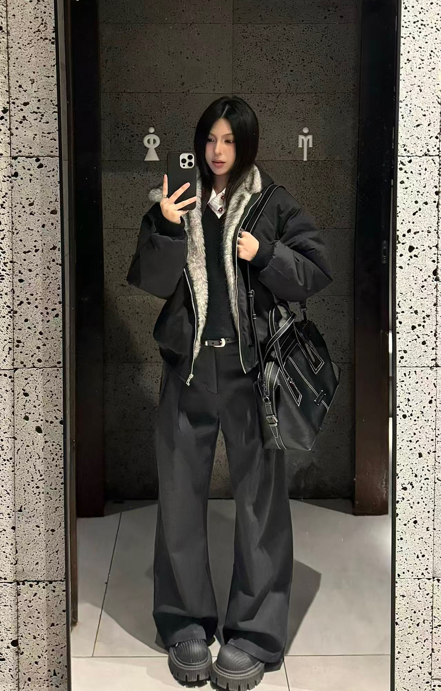 【機能性ウェア】1500g中綿 “防寒”ショートパフジャケット N6519