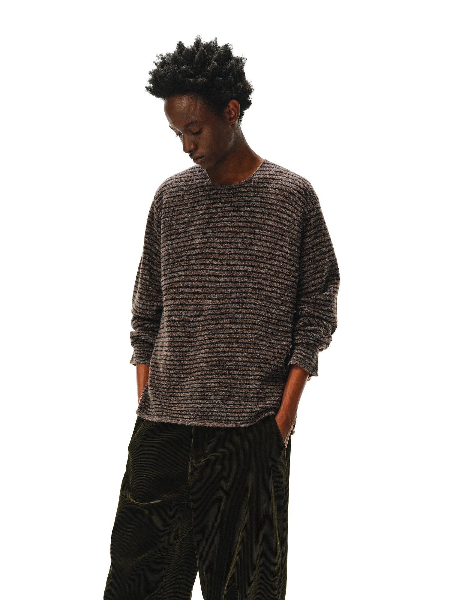 アルパカブレンド ストライプニット N6583