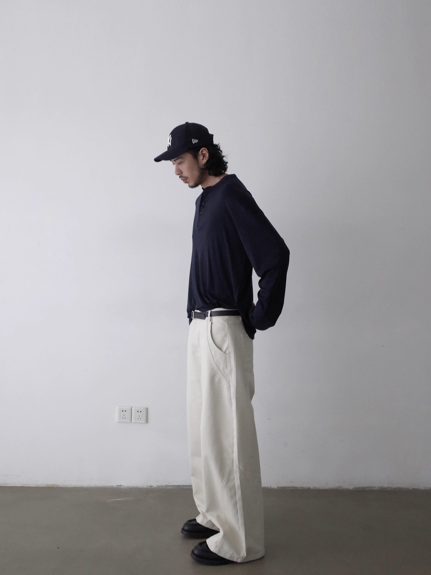 ハイカウント・シルクウール・ヘンリーネック N6081