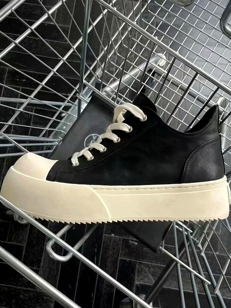 レザーアッパー 厚底ダービースニーカー N6466