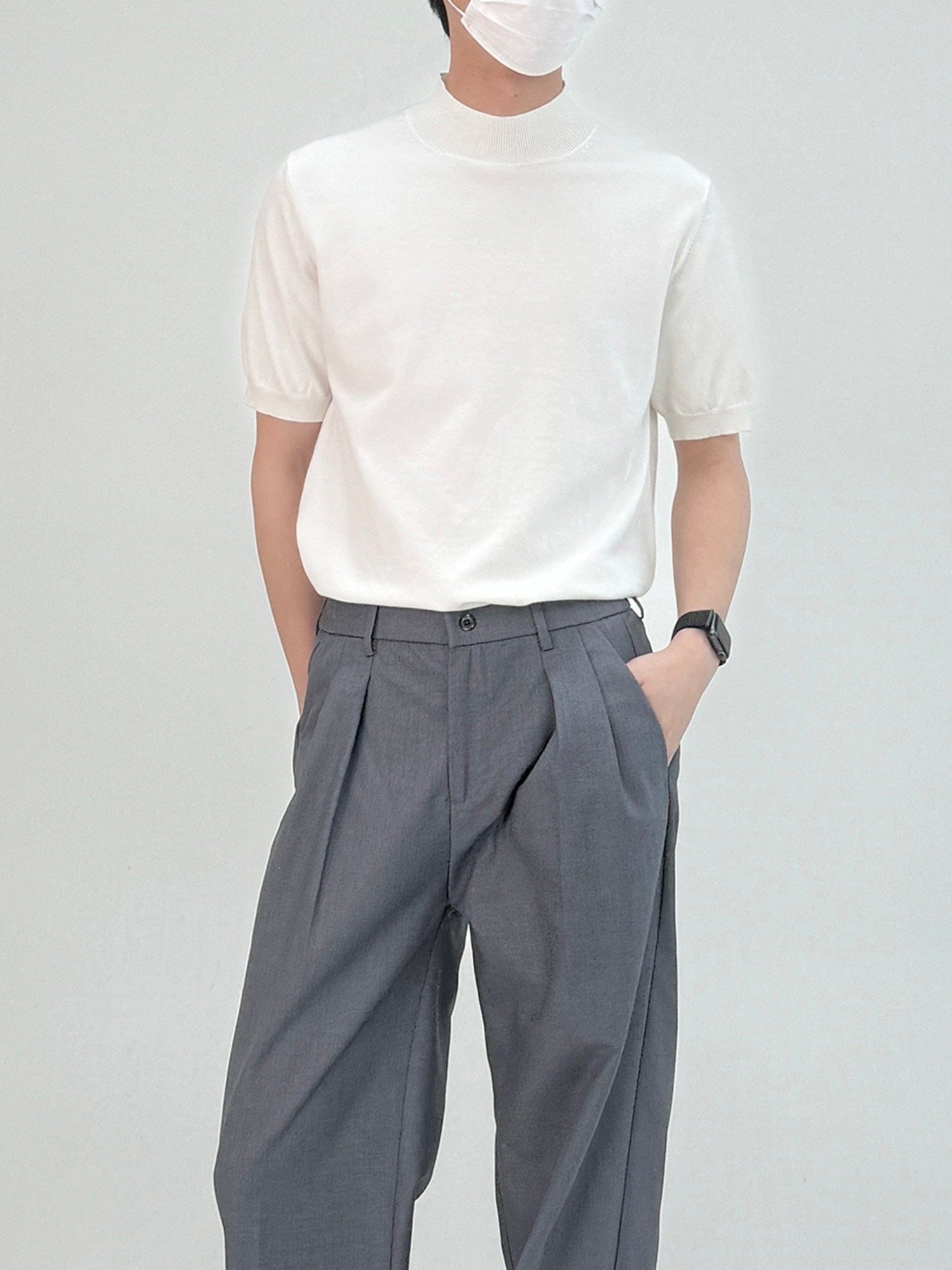 モックネック ショートニットT N6649