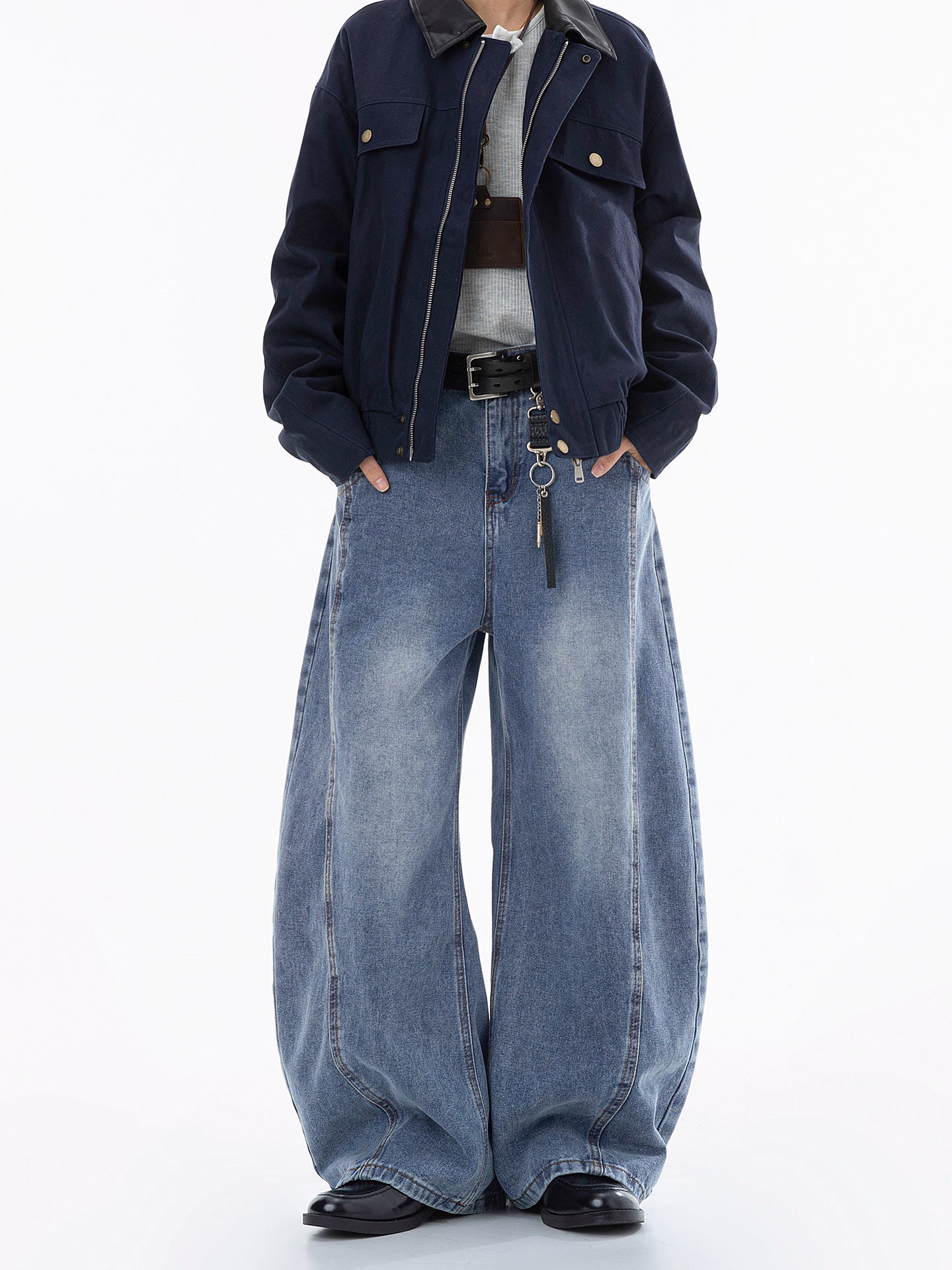 センターシーム・ワイドカーブデニム N6112